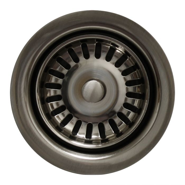 Whitehaus 3 1/2" Waste Disposer Trim with Matching Basket Strainer for Deep Fireclay Sinks, Brushed Nickel, WH202-BN