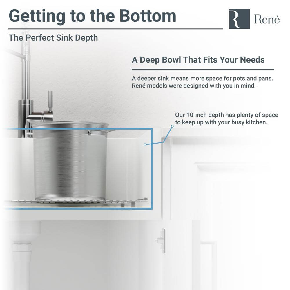 Alternate Image for Rene 30" Fireclay Farmhouse Sink, White, Smooth/Edge R10-3005-ST-B