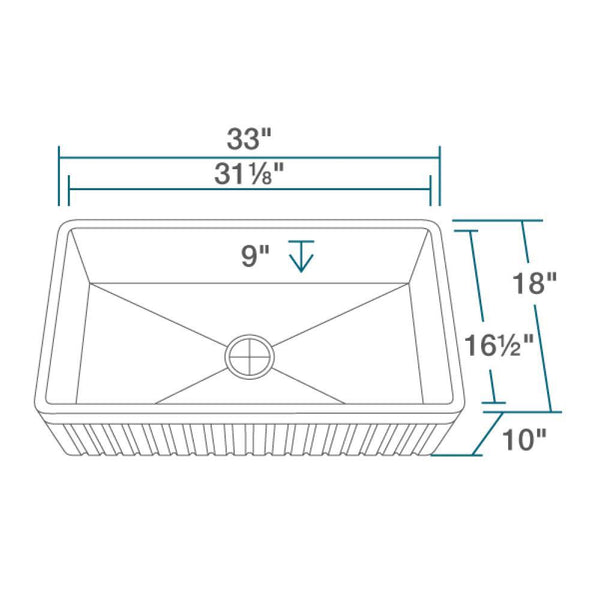 Rene 33 Fireclay Farmhouse Sink White R10 3001 St B – The Sink Boutique
