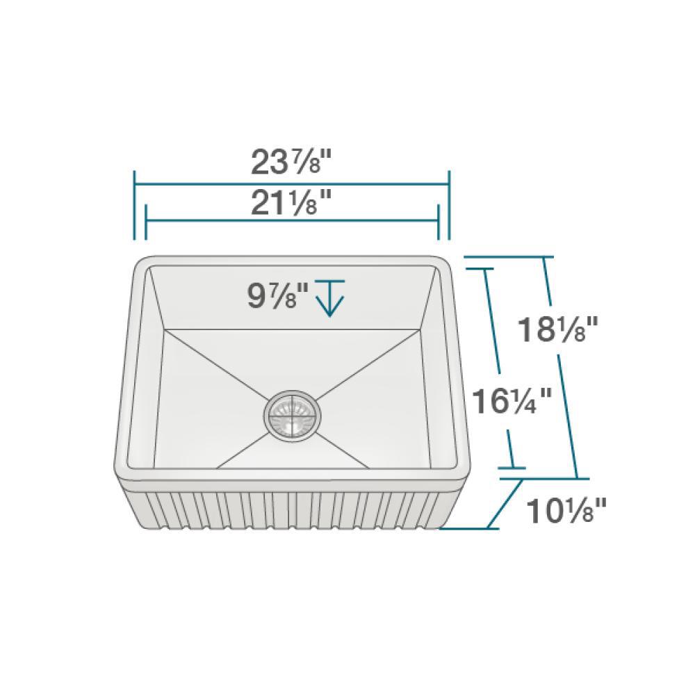 Alternate Image for Rene 24" Fireclay Farmhouse Sink, White, R10-3004-ST-B