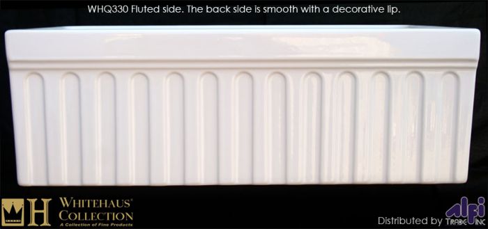 Alternate Image for Whitehaus 30" Fireclay Farmhouse Apron Sink, White, Reversible, WHQ330