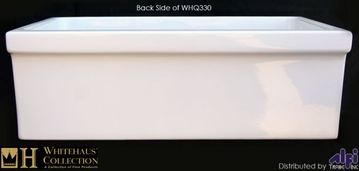 Alternate Image for Whitehaus 30" Fireclay Farmhouse Apron Sink, White, Reversible, WHQ330
