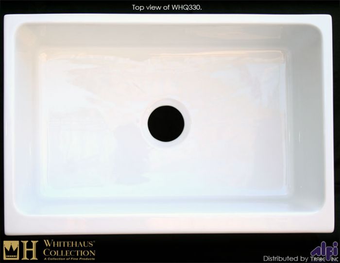 Alternate Image for Whitehaus 30" Fireclay Farmhouse Apron Sink, White, Reversible, WHQ330