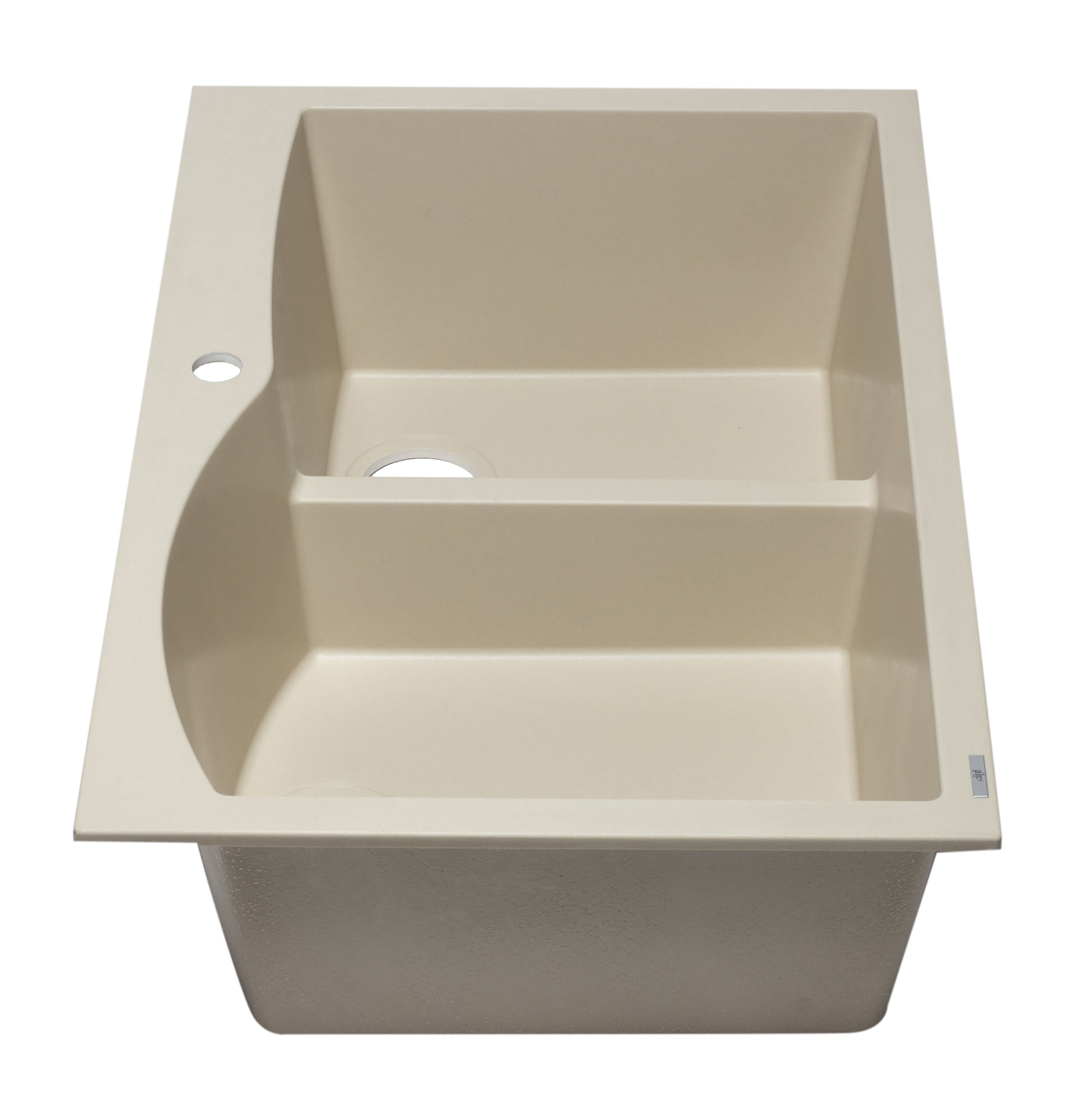 Alternate Image for ALFI Biscuit 33" Double Bowl Drop In Granite Composite Kitchen Sink, AB3320DI-B