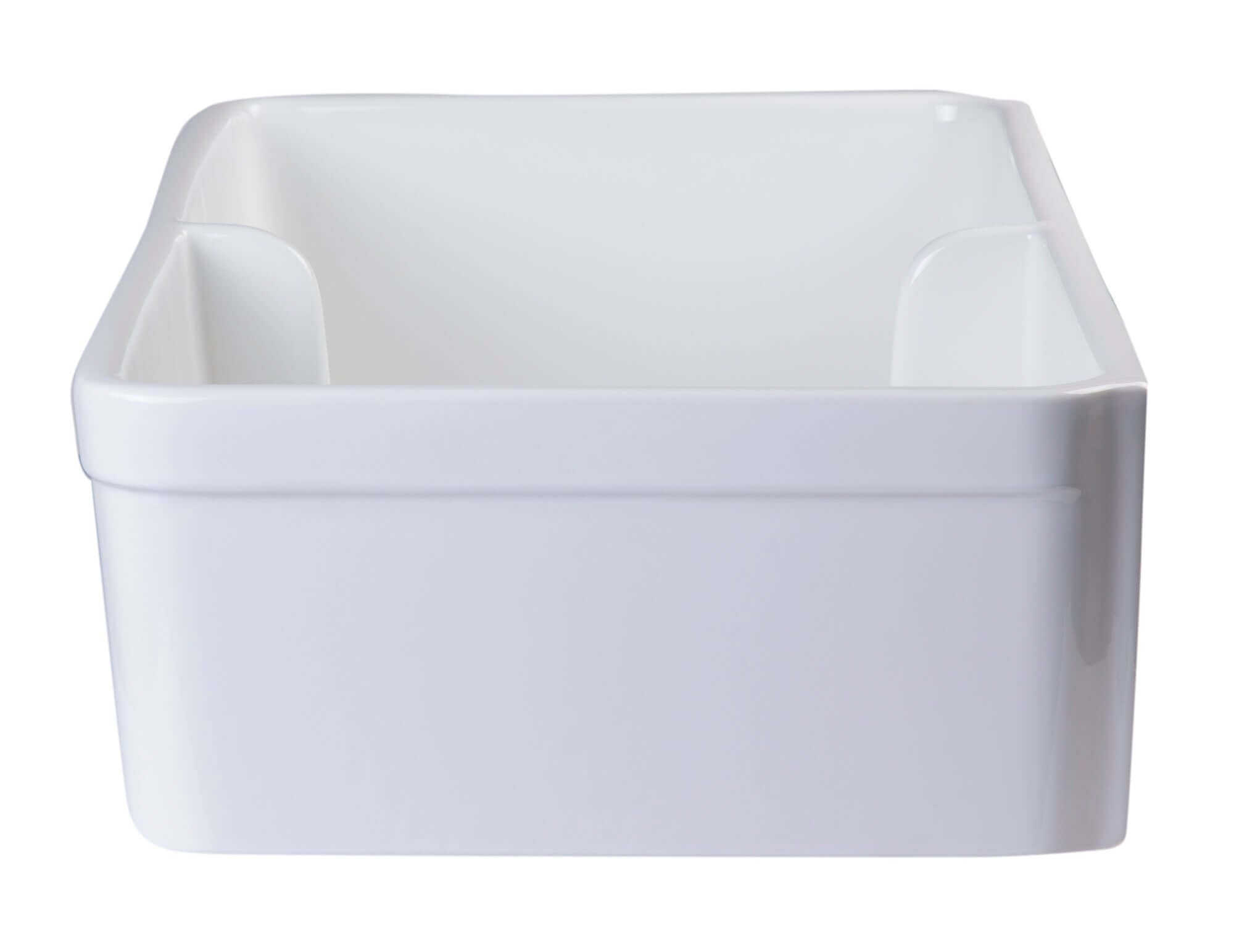 Alternate Image for ALFI 32" Short Wall Double Bowl Fireclay Farmhouse Apron Sink, White, AB5123-W