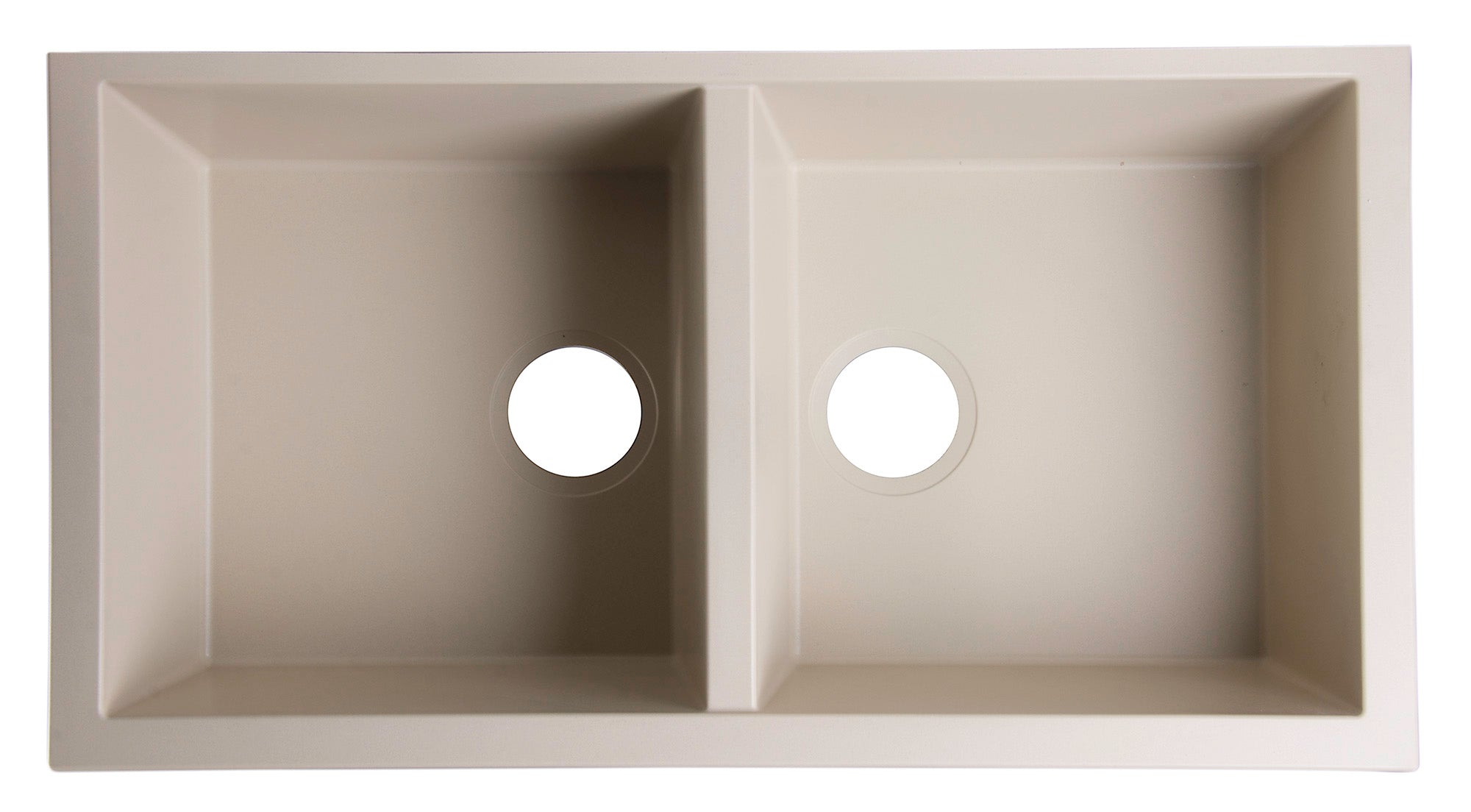 Alternate Image for ALFI Biscuit 34" Undermount Double Bowl Granite Composite Kitchen Sink, AB3420UM-B