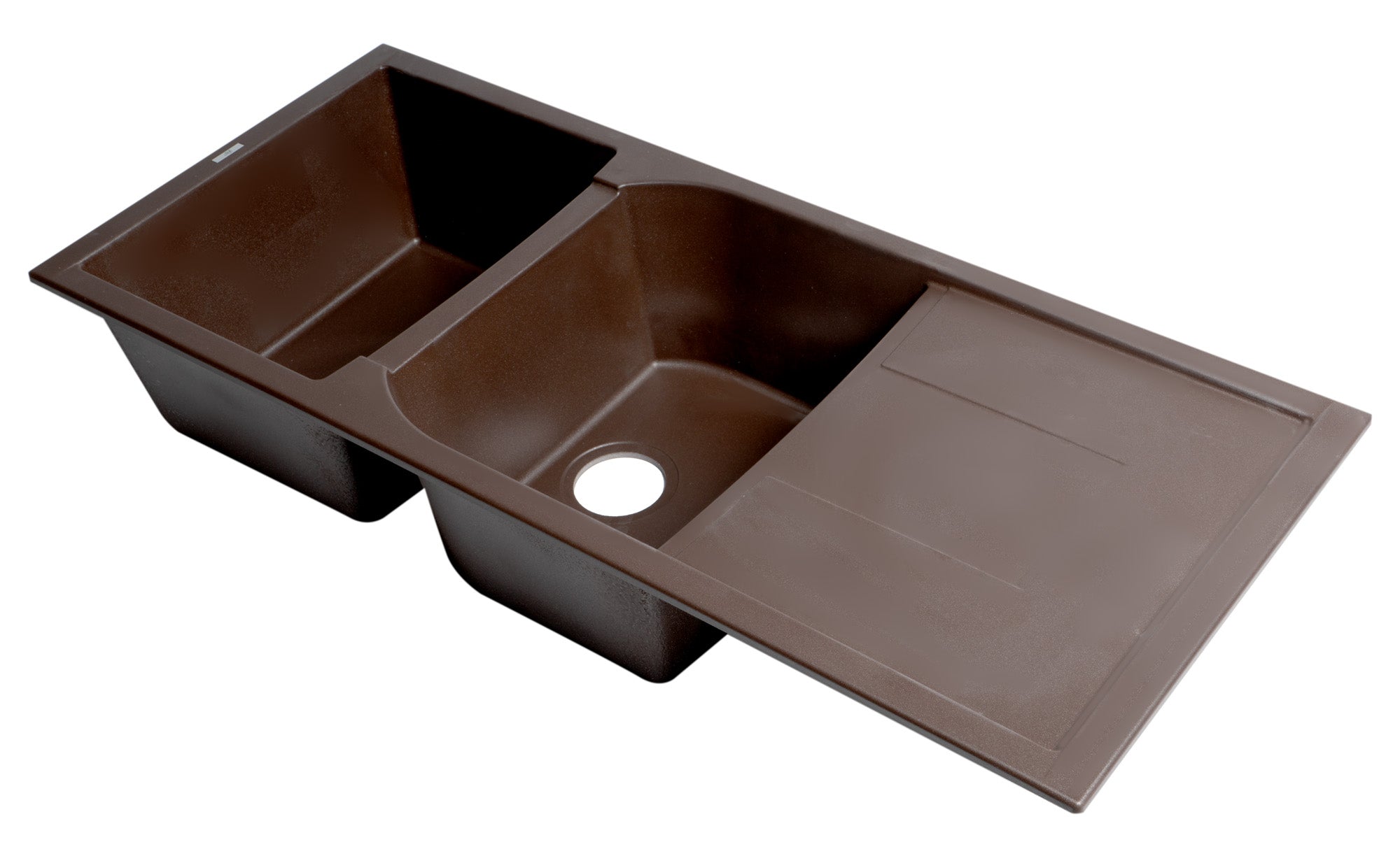 Alternate Image for ALFI brand AB4620DI-C Chocolate 46" Double Bowl Granite Composite Kitchen Sink with Drainboard