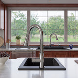ALFI Black 17" Drop-In Rectangular Granite Composite Kitchen Prep Sink, AB1720DI-BLA