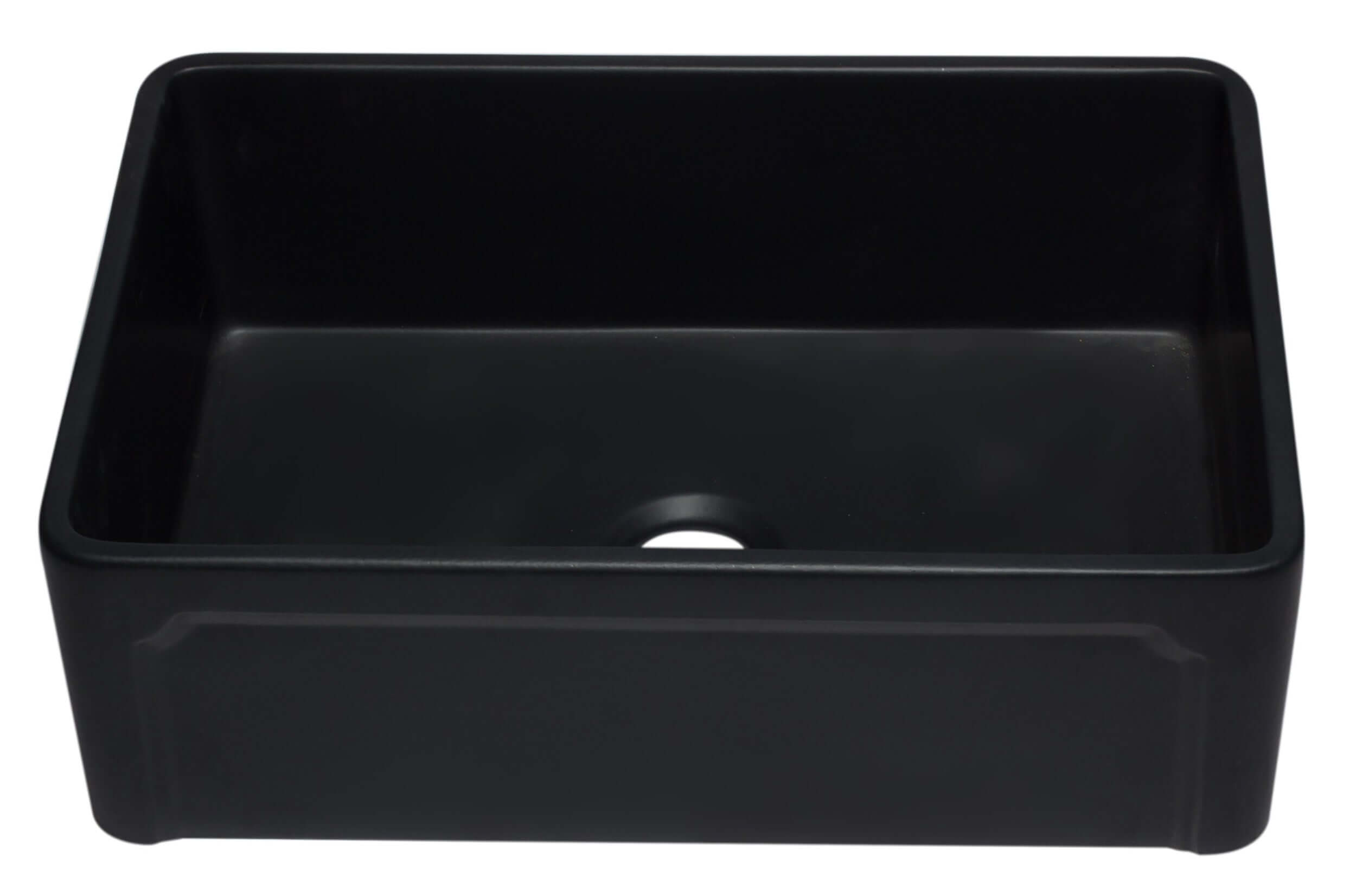 ALFI 30" Single Bowl Fireclay Farmhouse Apron Sink, Black Matte, AB3020SB-BM - The Sink Boutique