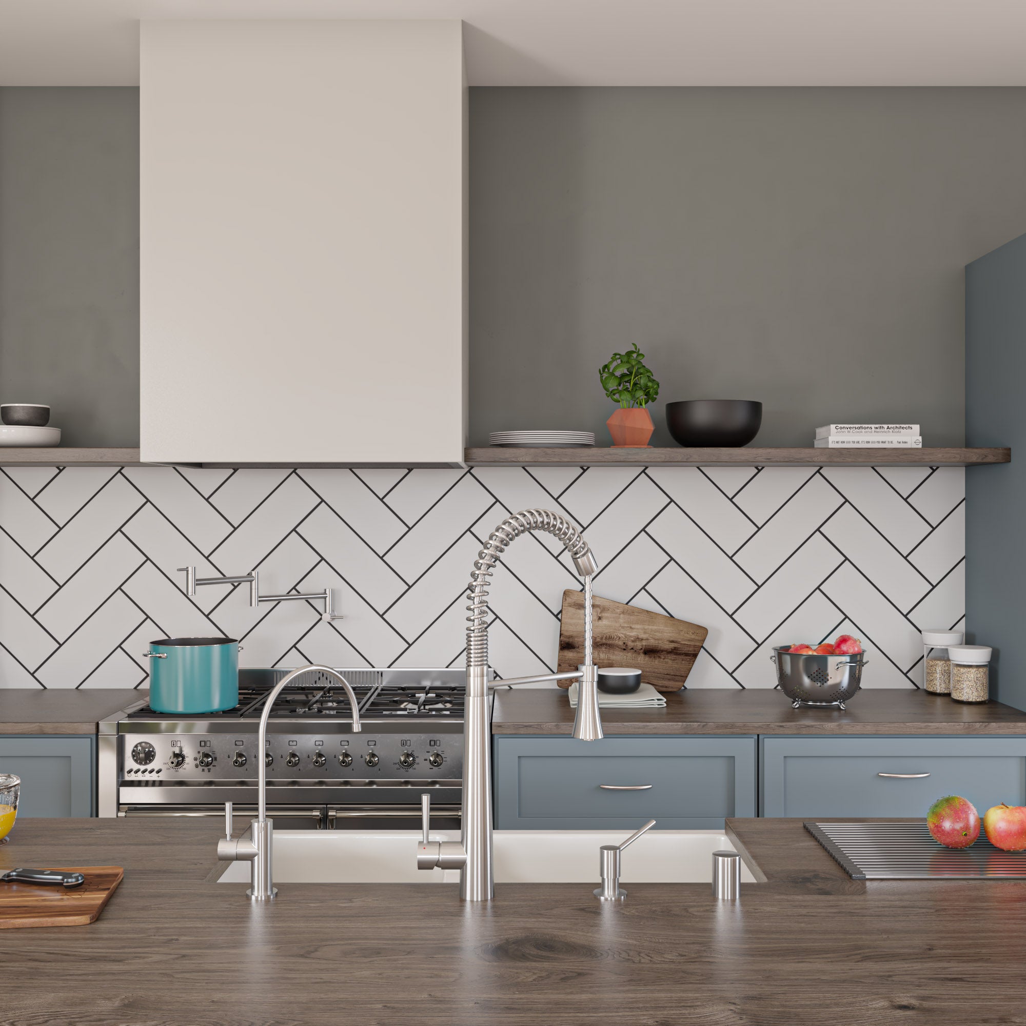 Alternate Image for ALFI 36" Smooth Double Bowl Thick Wall Fireclay Farmhouse Sink, White, AB3618DB-W
