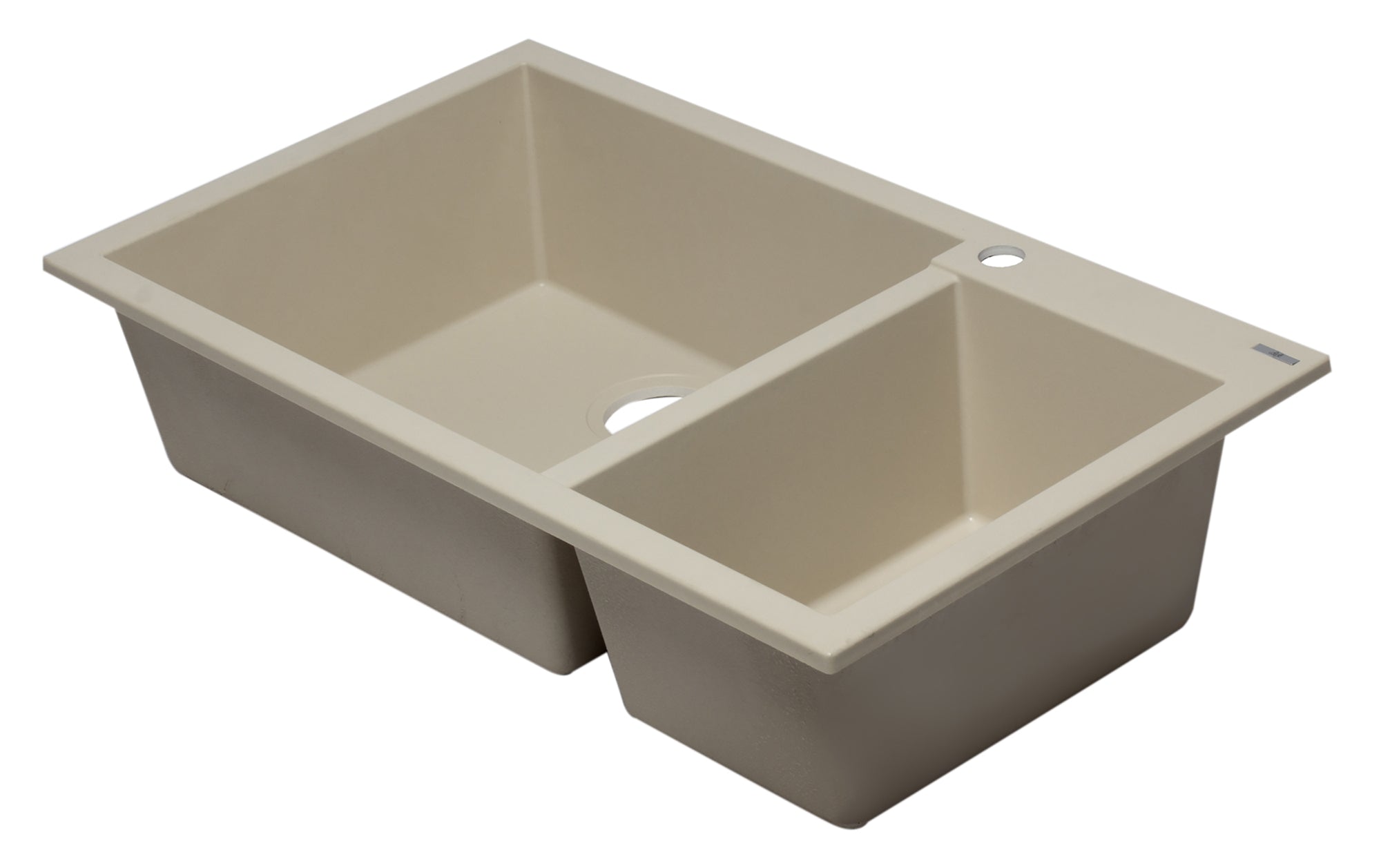 Alternate Image for ALFI Biscuit 34" Double Bowl Drop In Granite Composite Kitchen Sink, AB3319DI-B