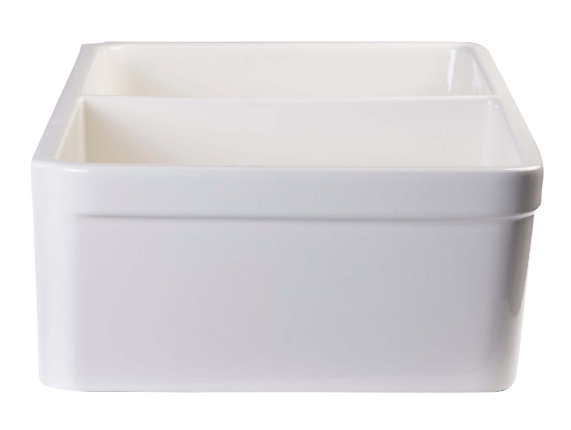 Alternate Image for ALFI 32" Double Bowl Fireclay Farmhouse Apron Sink, Biscuit, AB512-B