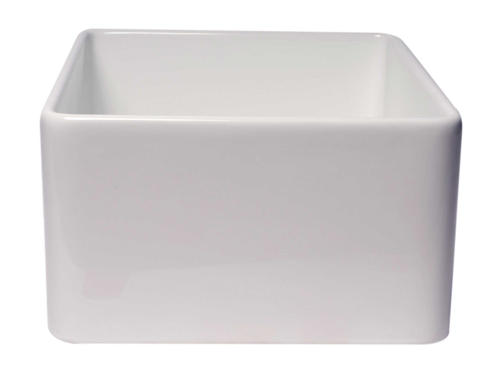 Alternate Image for ALFI brand 24" Fireclay Farmhouse Sink, White, No Faucet Hole, ABF2418-W