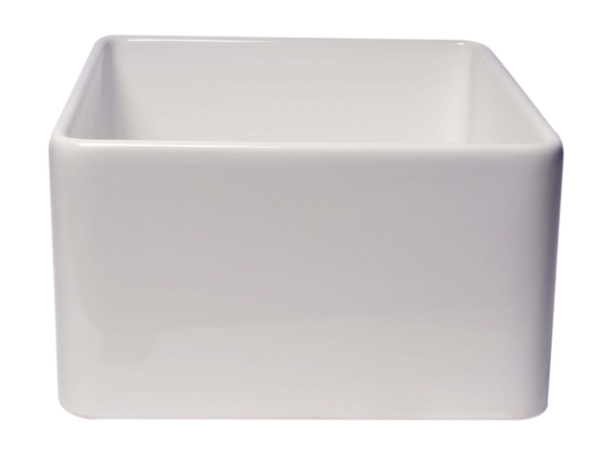 Alternate Image for ALFI brand 24" Fireclay Farmhouse Sink, White, No Faucet Hole, ABF2418-W