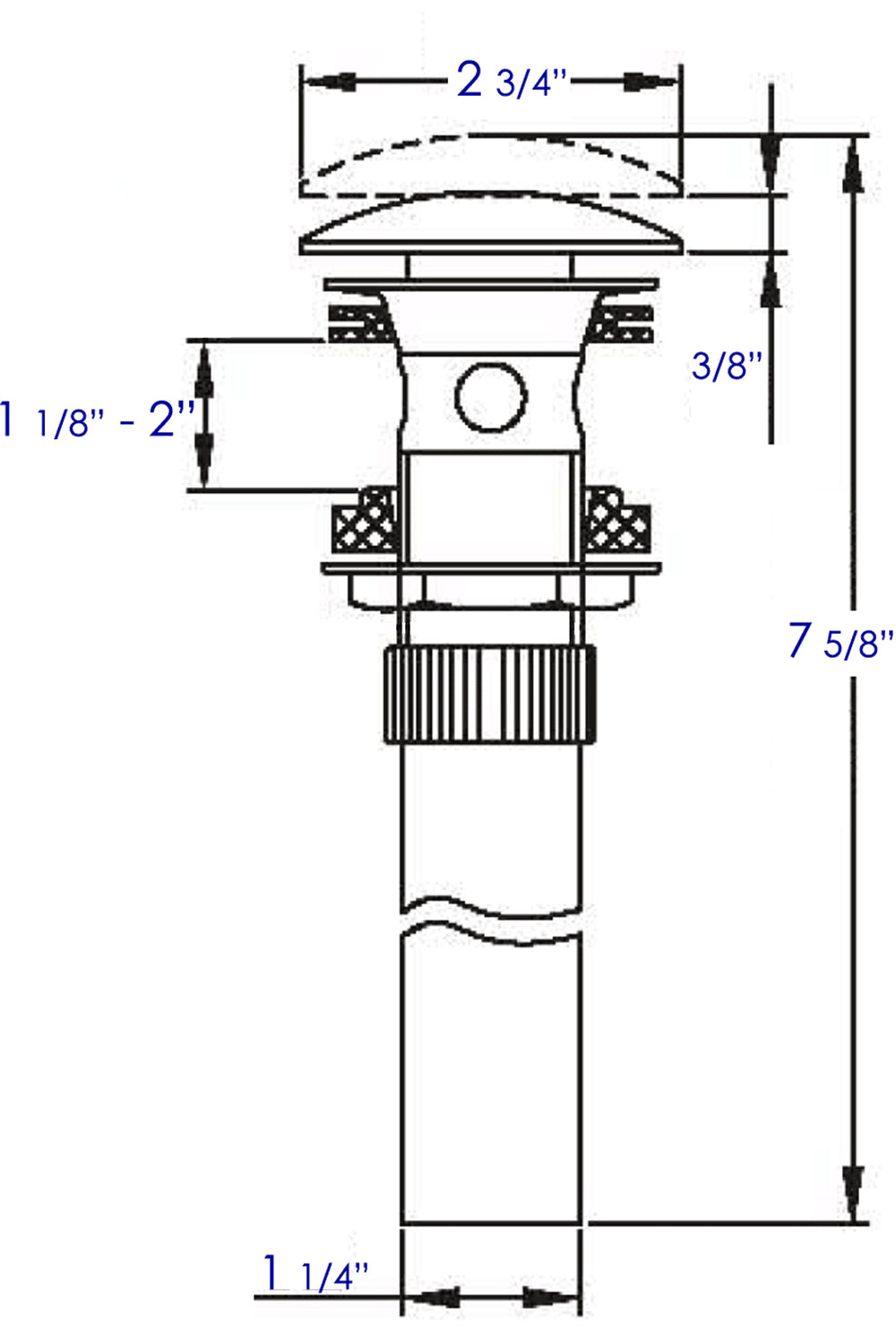Alternate Image for ALFI Brushed Nickel Pop Up Drain for Bathroom Sink with Overflow, AB9056-BN