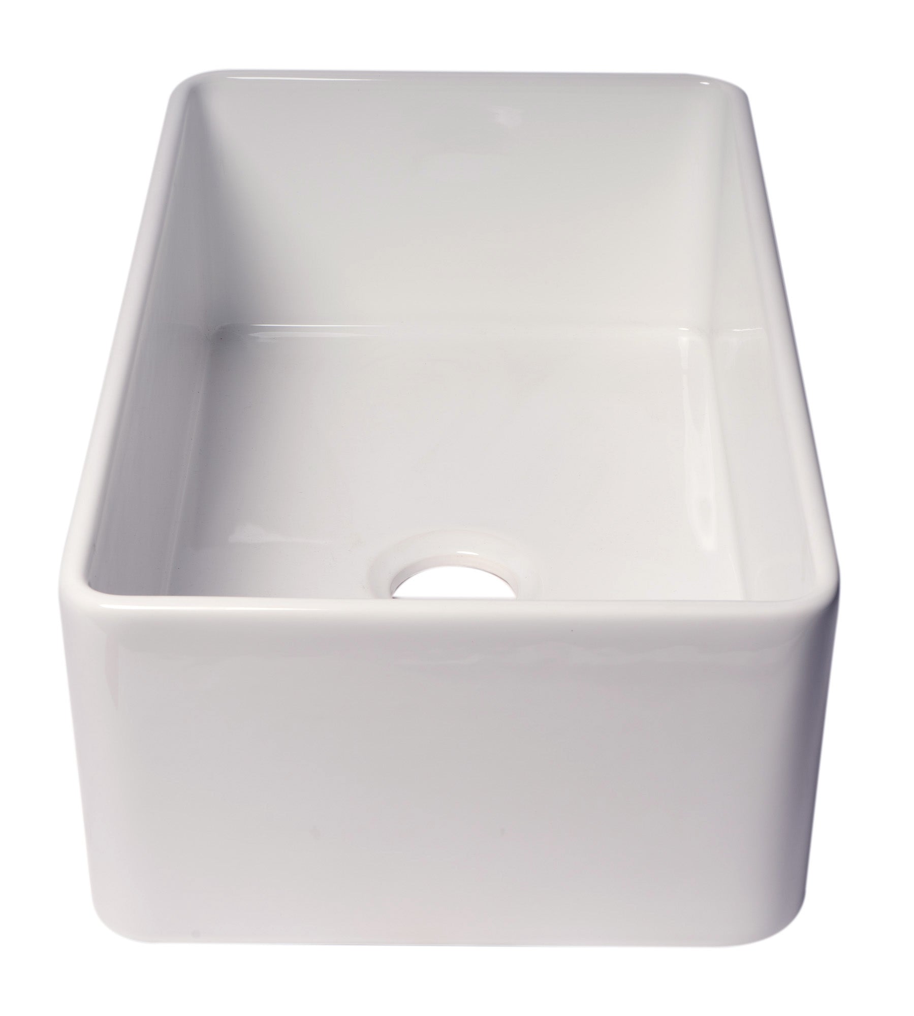 Alternate Image for ALFI brand 30" Fireclay Farmhouse Sink, White, ABF3018-W