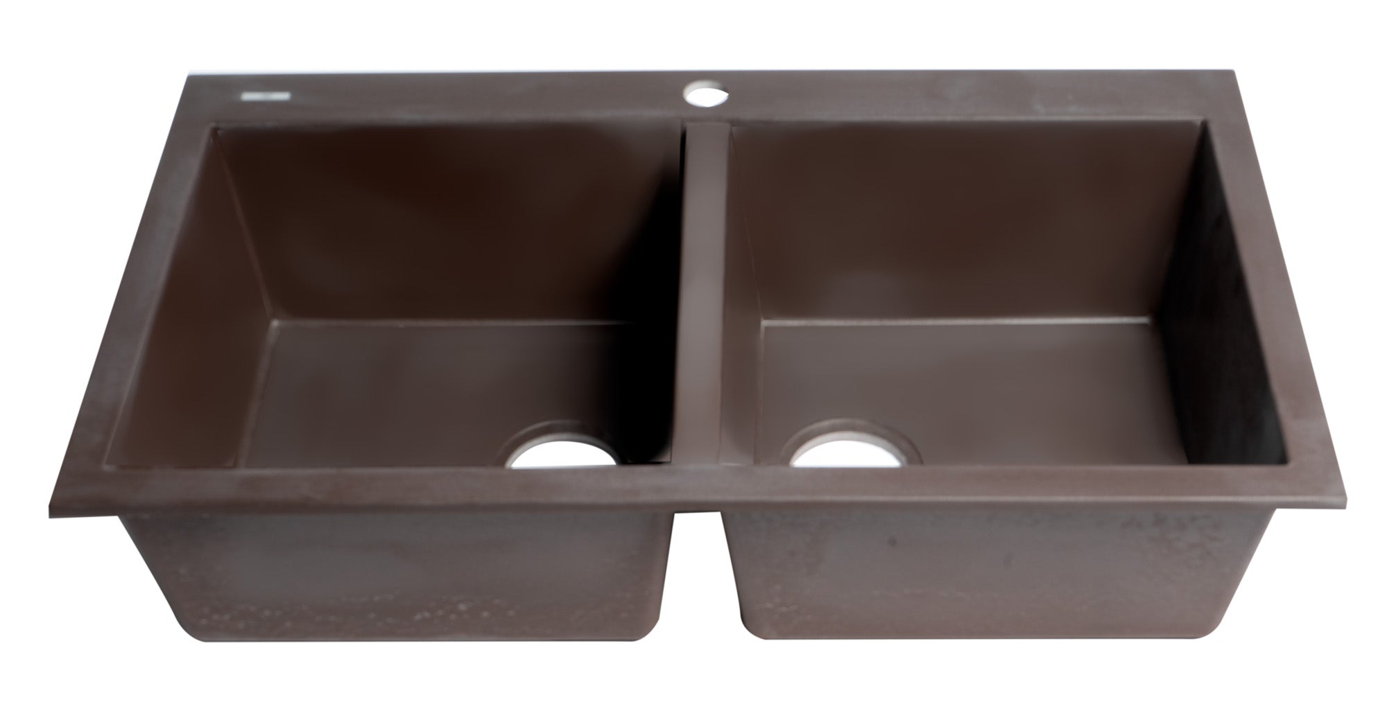 Alternate Image for ALFI brand AB3420DI-C Chocolate 34" Drop-In Double Bowl Granite Composite Kitchen Sink