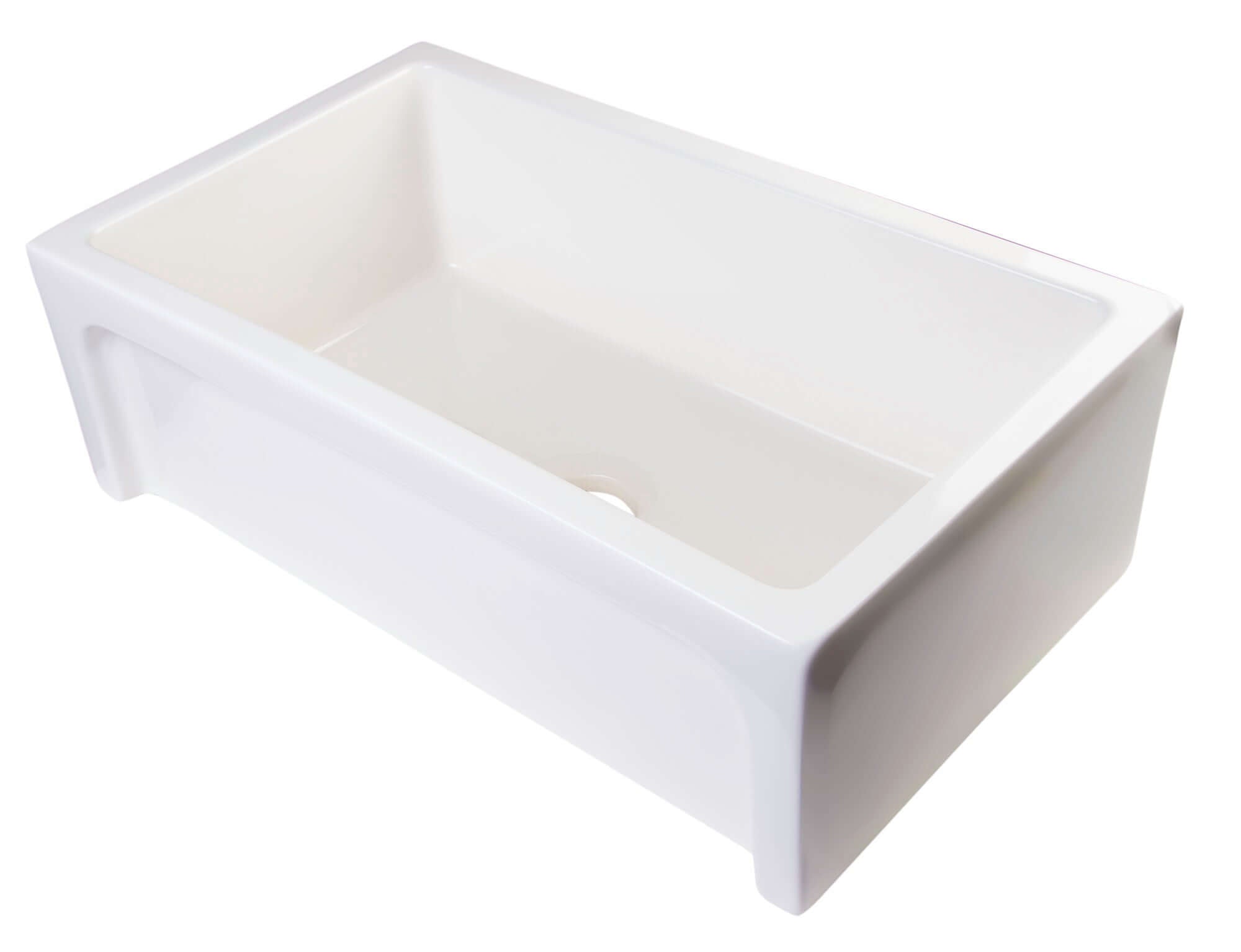 Alternate Image for ALFI 30" Single Bowl Thick Wall Fireclay Farmhouse Apron Sink, Biscuit, AB3018ARCH-B