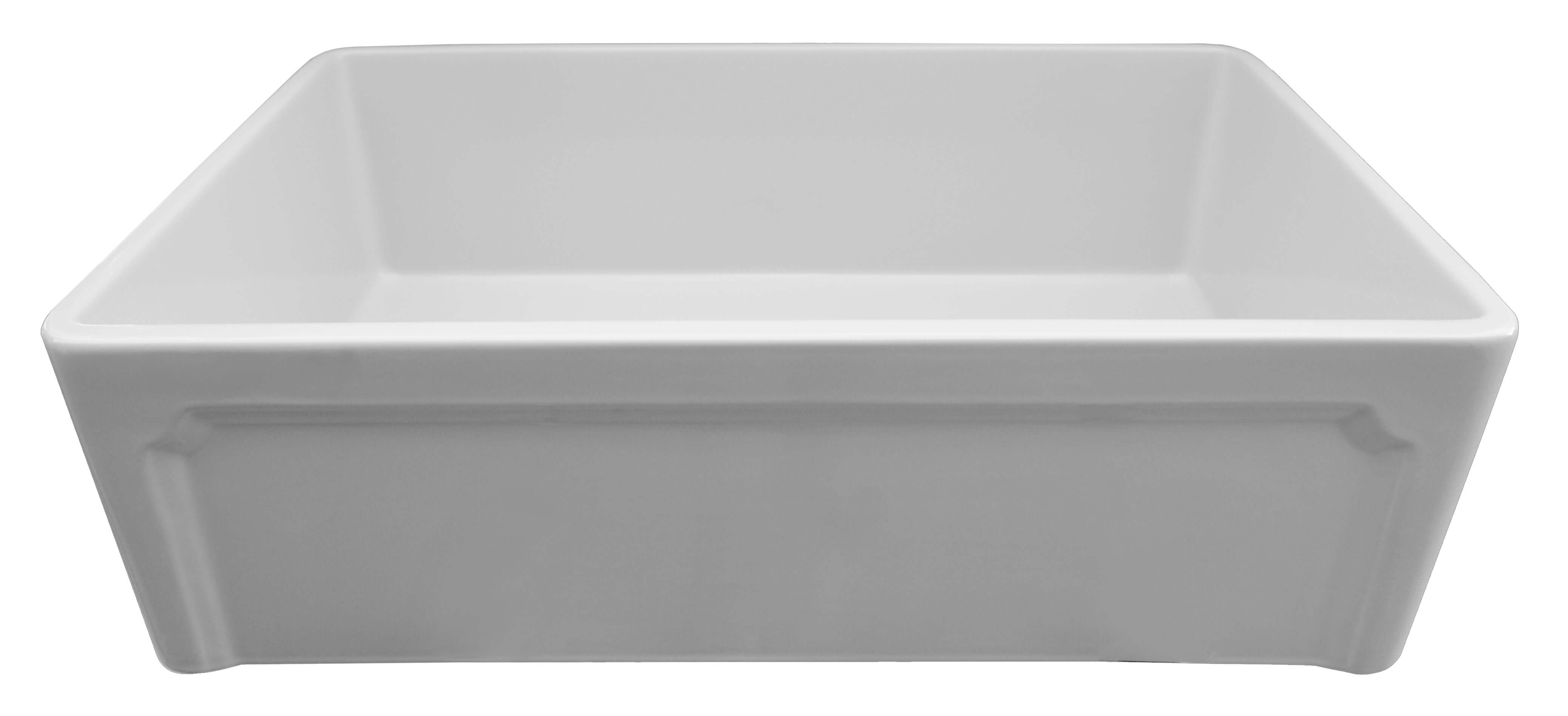 ALFI brand AB3320SB-W 33 inch White Reversible Single Fireclay Farmhouse Kitchen Sink Angled Design