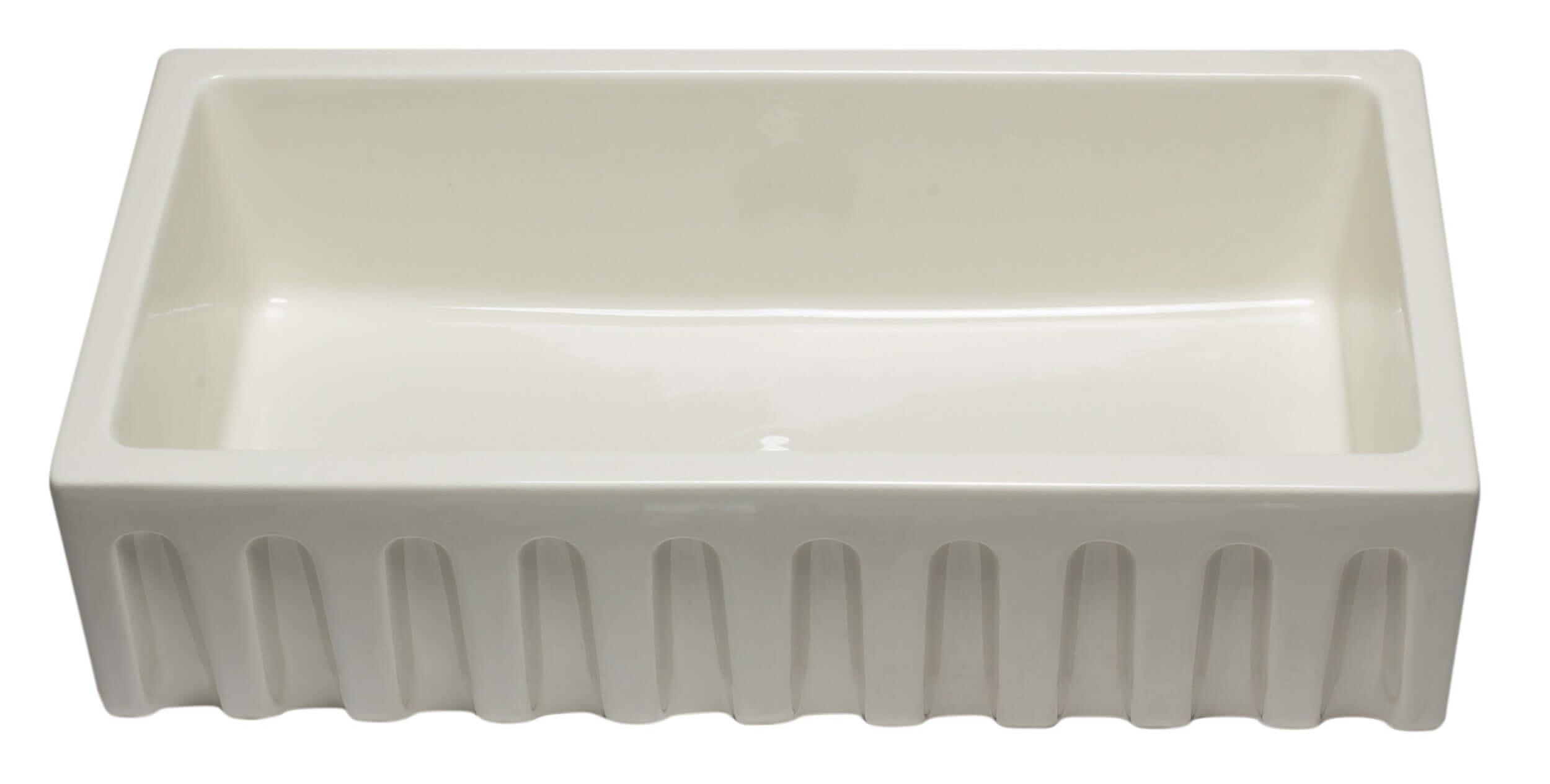 Alternate Image for ALFI 36" Single Bowl Fireclay Farmhouse Kitchen Sink, Biscuit, Reversible, AB3618HS-B