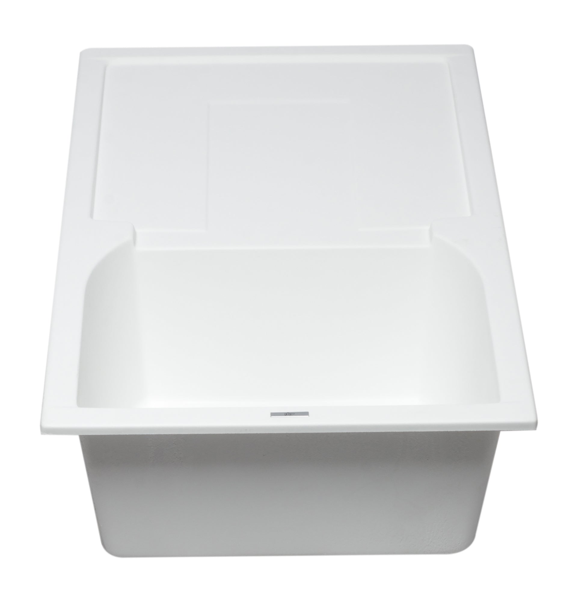 Alternate Image for ALFI 34" Single Bowl Granite Composite Kitchen Sink with Drainboard, White, AB1620DI-W