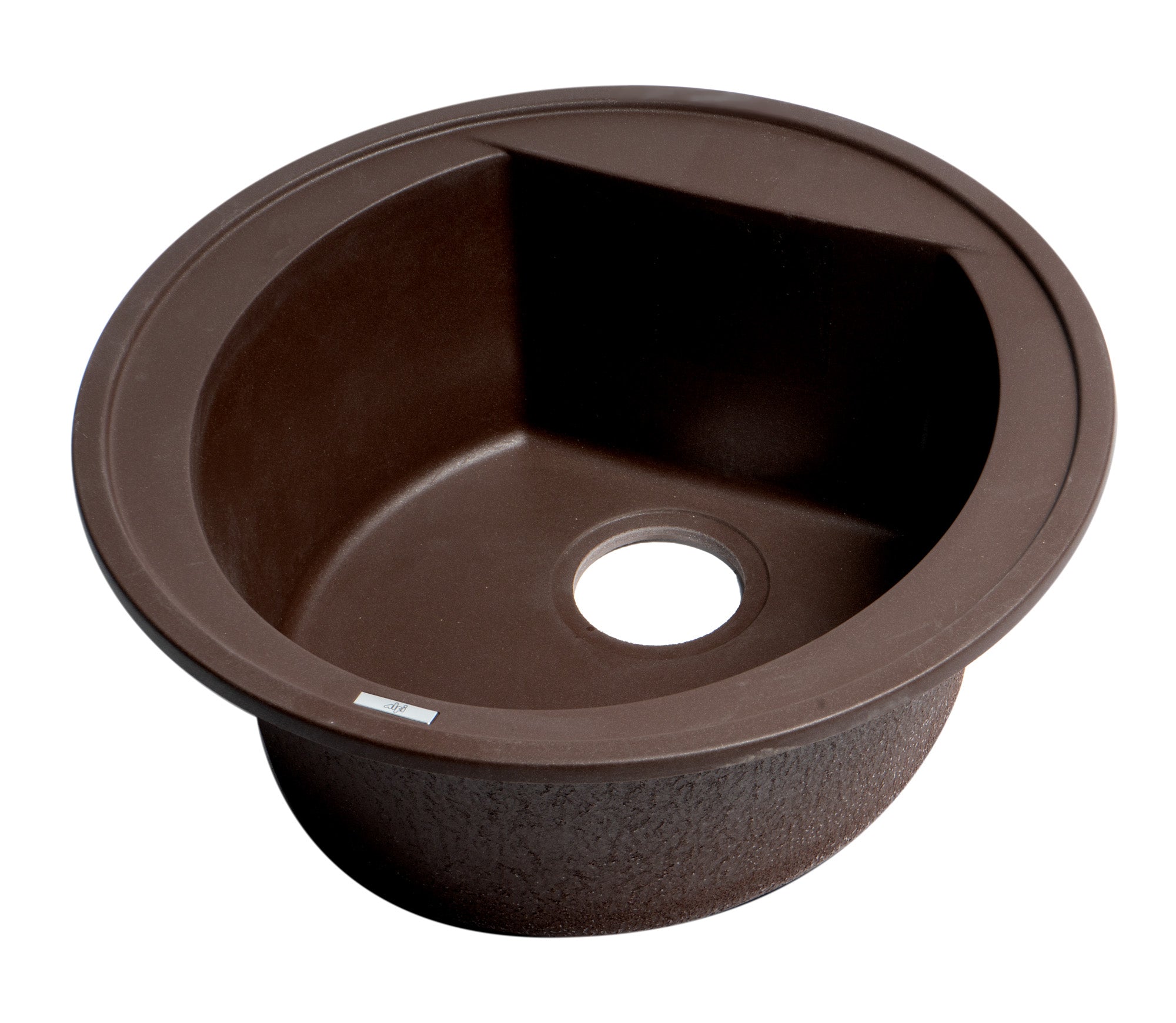 Alternate Image for ALFI brand AB2020DI-C Chocolate 20" Drop-In Round Granite Composite Kitchen Prep Sink