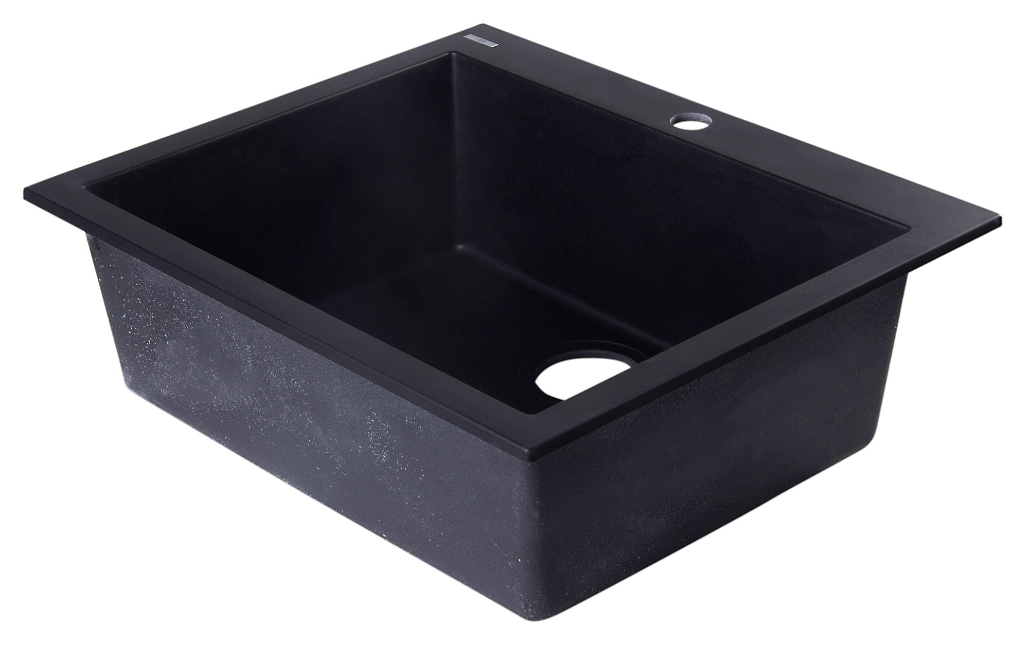 Alternate Image for ALFI Black 24" Drop-In Single Bowl Granite Composite Kitchen Sink, AB2420DI-BLA