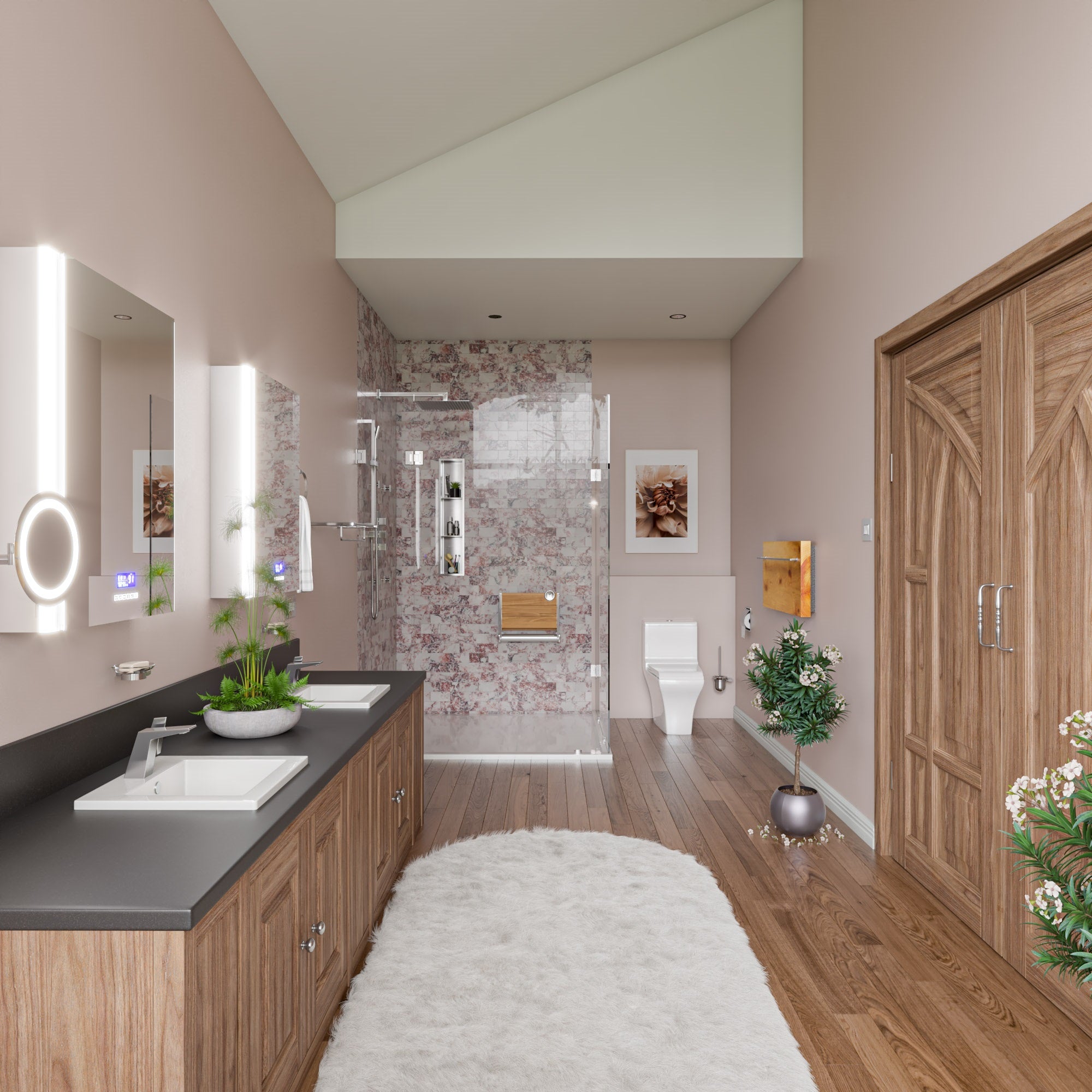 Alternate Image for ALFI Brushed Nickel Modern Single Hole Bathroom Faucet, AB1470-BN