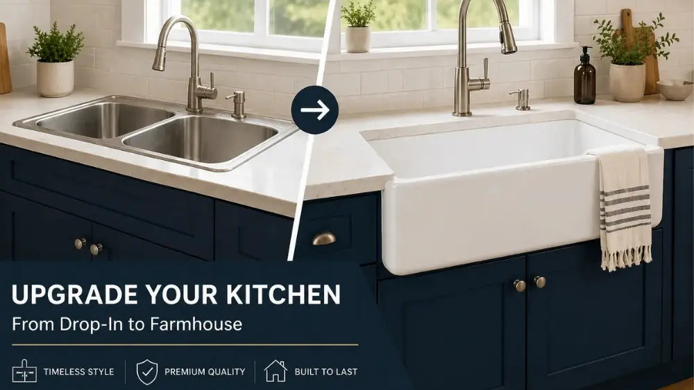 Replacing a Drop-In Sink with a Farmhouse Sink: Retrofit Options & What to Know Before You Buy