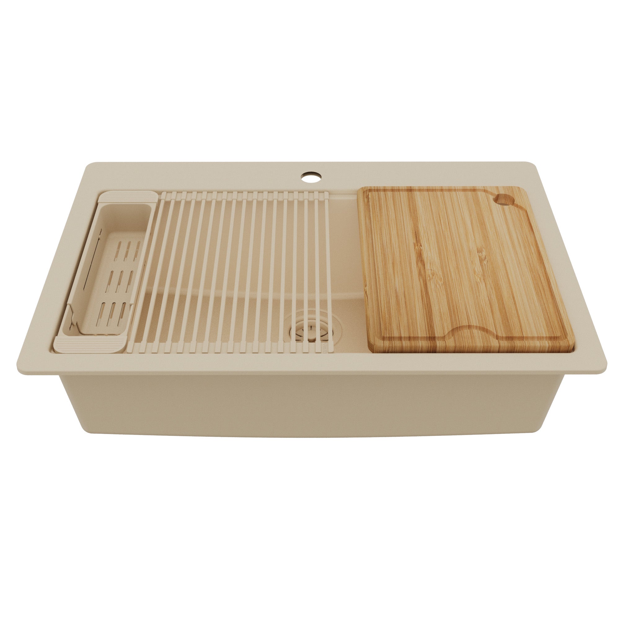 Karran 33 quartz composite workstation kitchen sink bisque product image