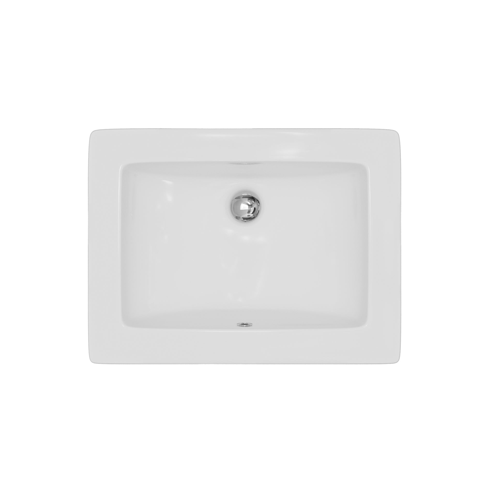 Karran Valera 17.125" x 23.25" Rectangular Drop In/Topmount Vitreous China ADA Bathroom Sink, White, VC-205-WH