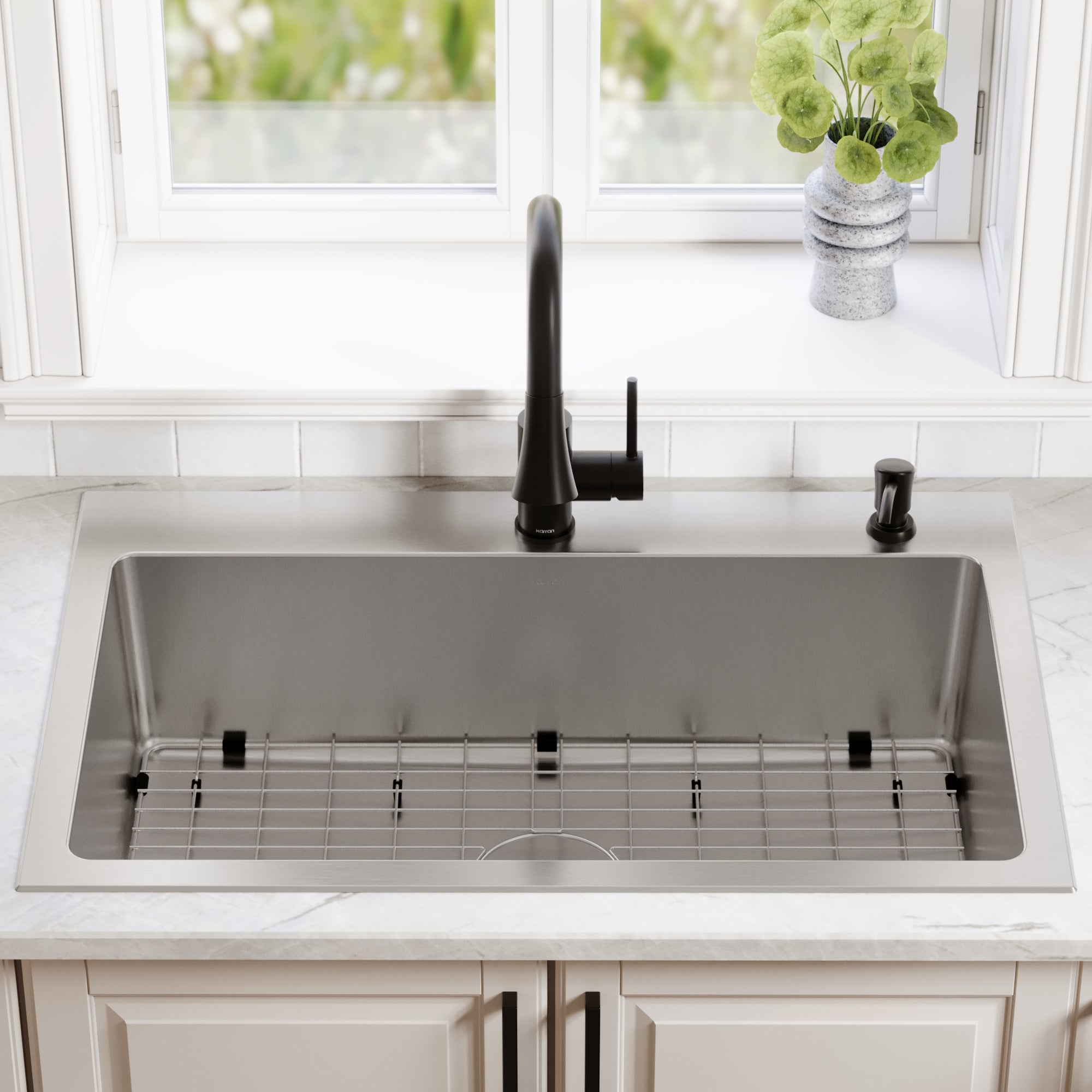 Karran lansen 33 stainless steel kitchen sink 18 gauge lifestyle image