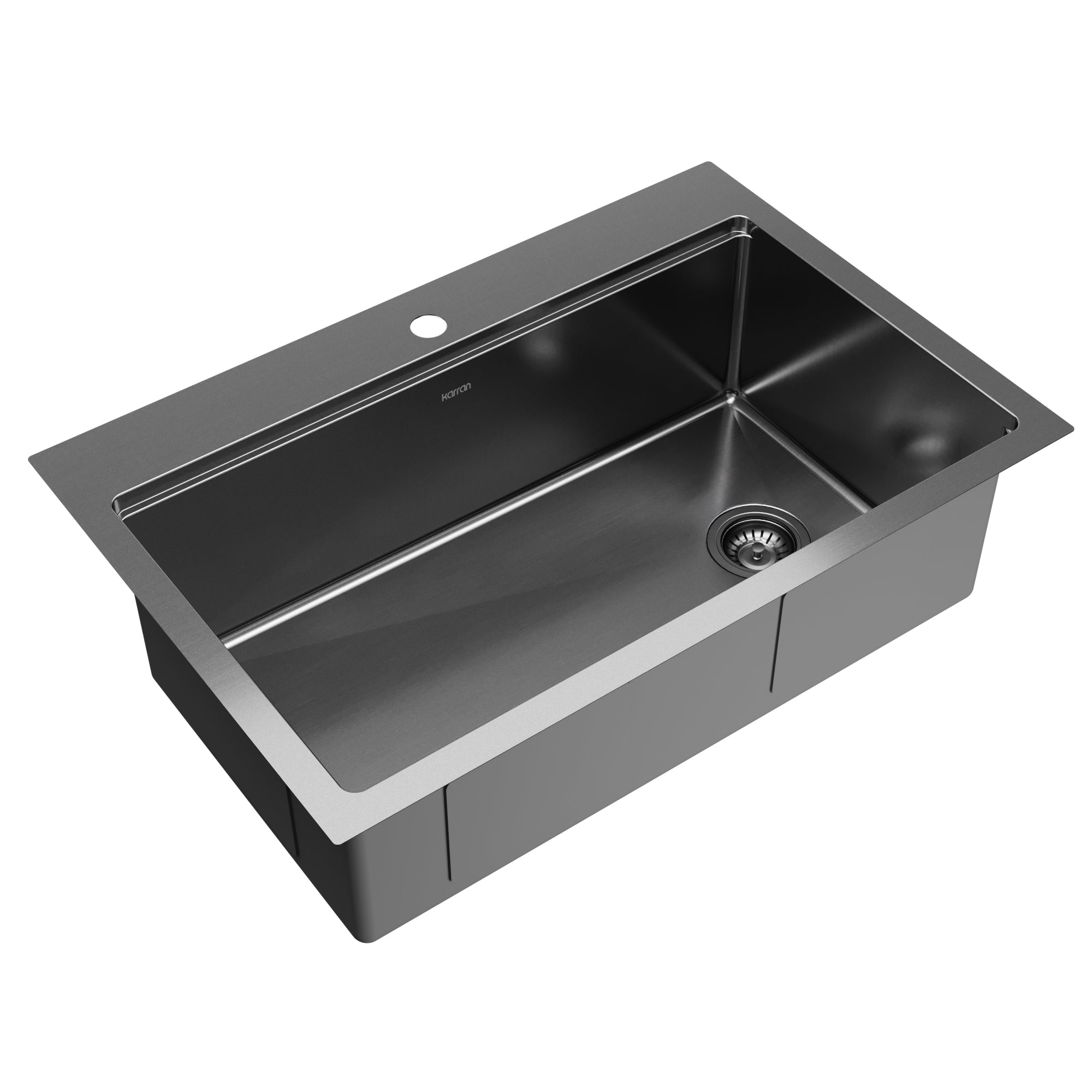 Karran elite workstation 33 stainless steel kitchen sink gunmetal black product image