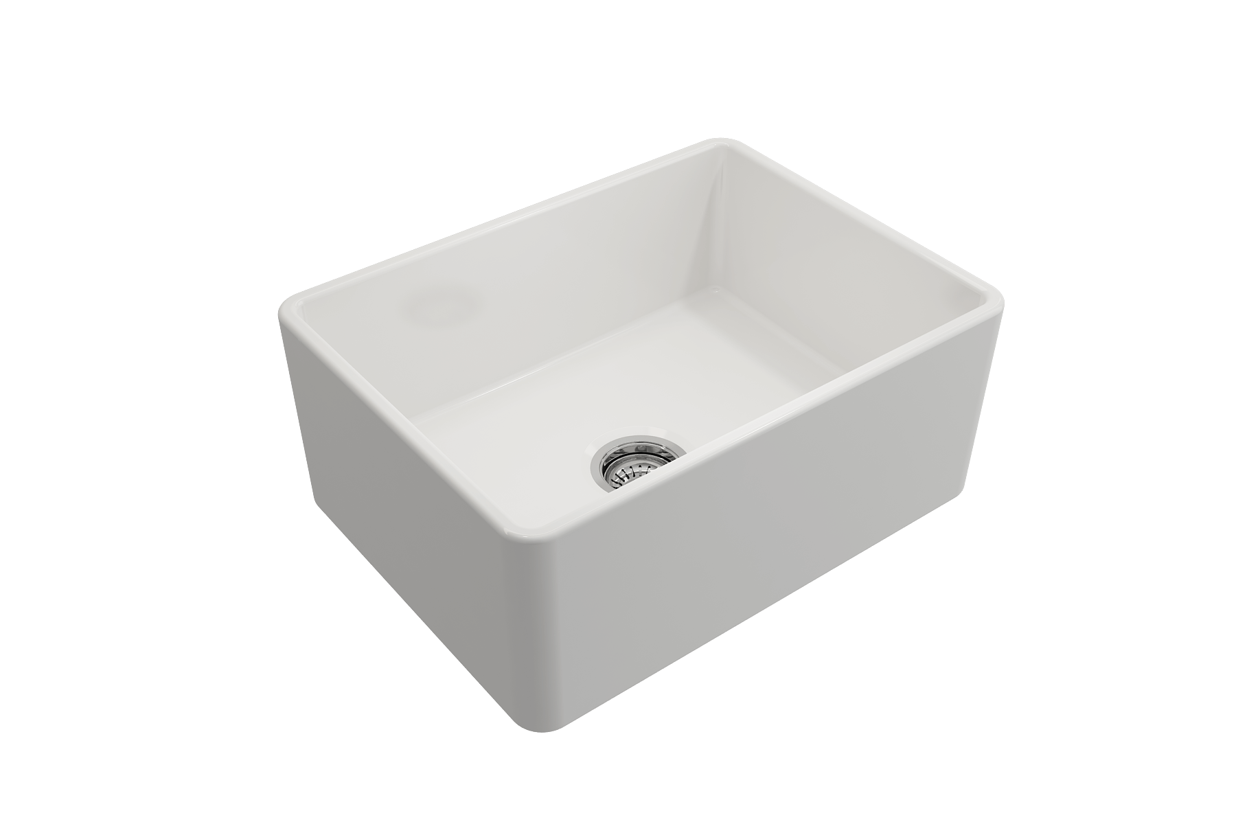BOCCHI Classico 24" Fireclay Farmhouse Sink Kit with Faucet and Accessories, White (sink) / Stainless Steel (faucet), 1137-001-2024SS