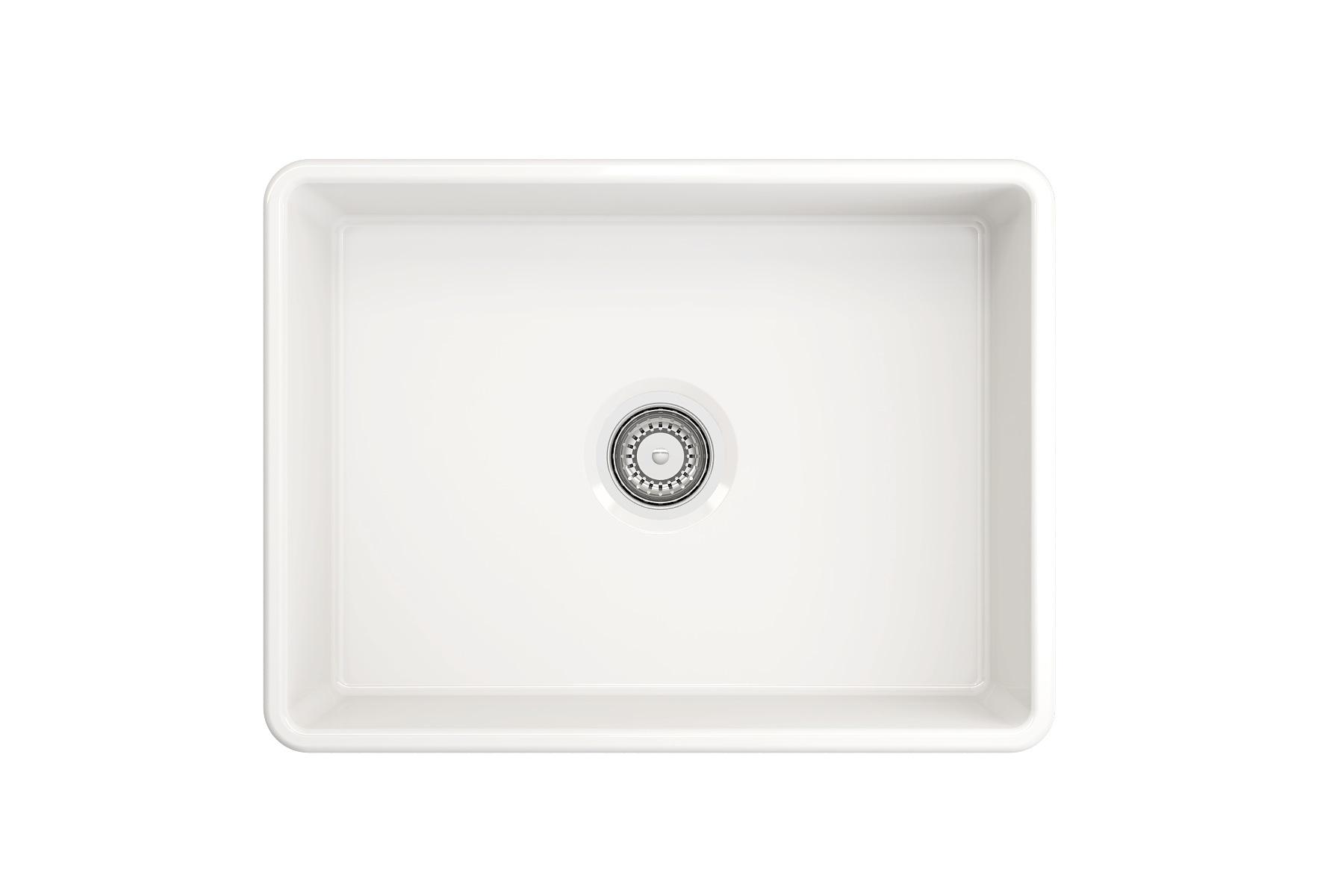 BOCCHI Classico 24" Fireclay Farmhouse Sink Kit with Faucet and Accessories, White (sink) / Chrome (faucet), 1137-001-2024CH