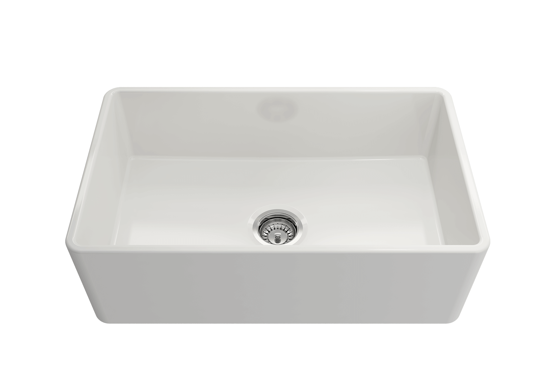 BOCCHI Classico 30" Fireclay Farmhouse Sink Kit with Faucet and Accessories, White (sink) / Stainless Steel (faucet), 1138-001-2020SS