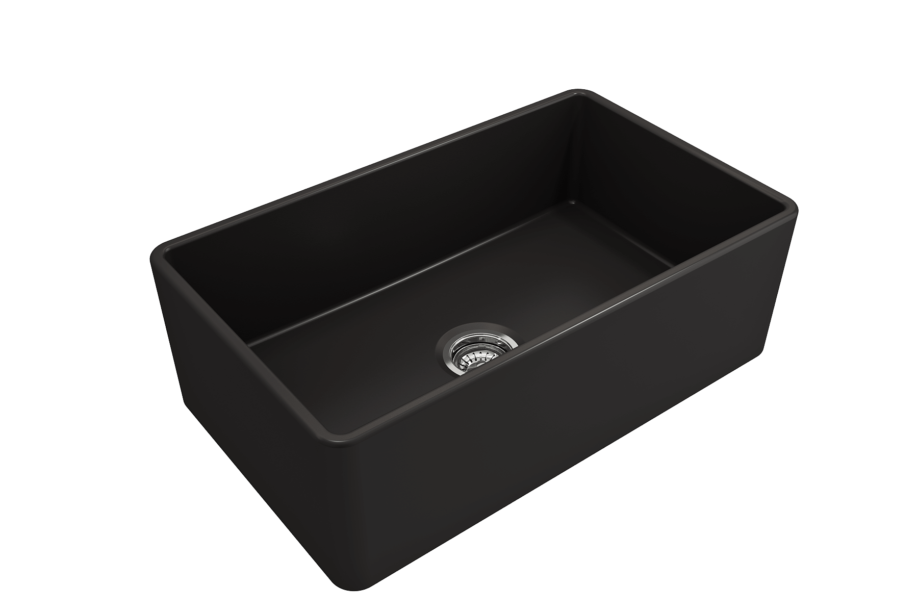 BOCCHI Classico 30" Fireclay Farmhouse Sink Kit with Faucet and Accessories, Matte Black (sink) / Matte Black (faucet), 1138-004-2020MB
