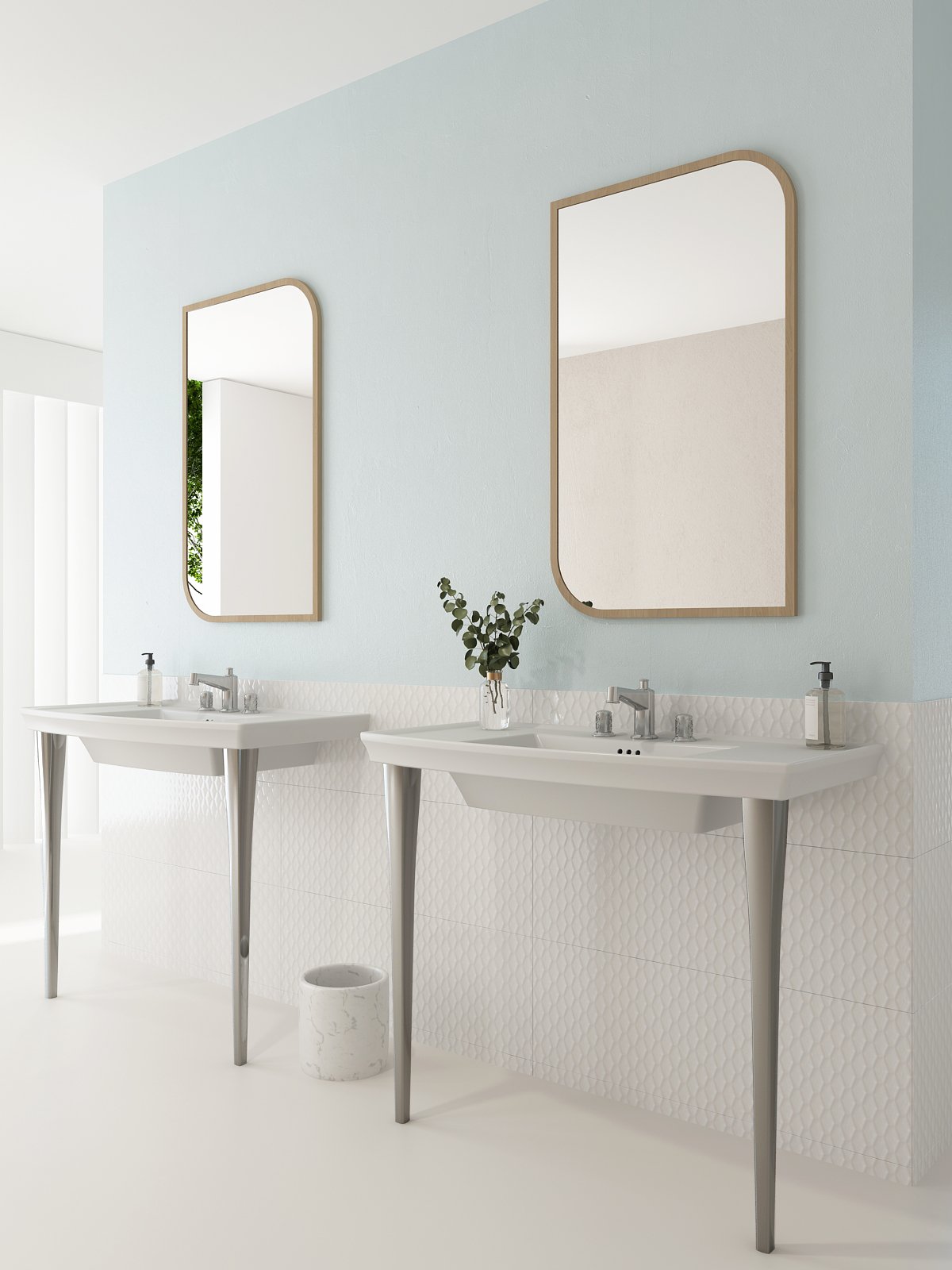 BOCCHI Lavita 40" Rectangle Wallmount Fireclay Bathroom Sink, Matte White, 3 Faucet Hole, 1168-002-0127