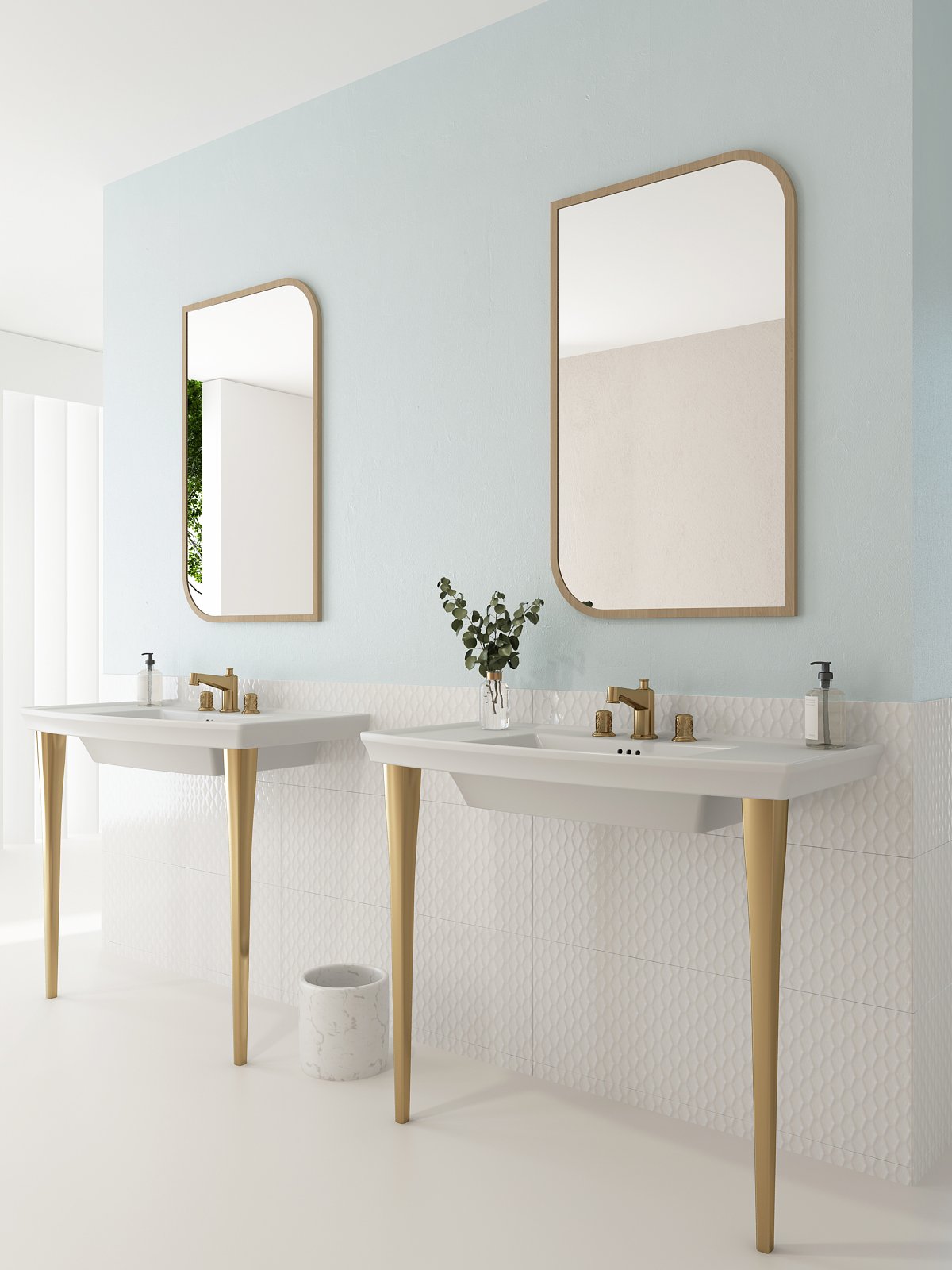 BOCCHI Lavita 40" Rectangle Wallmount Fireclay Bathroom Sink, Matte White, 3 Faucet Hole, 1168-002-0127