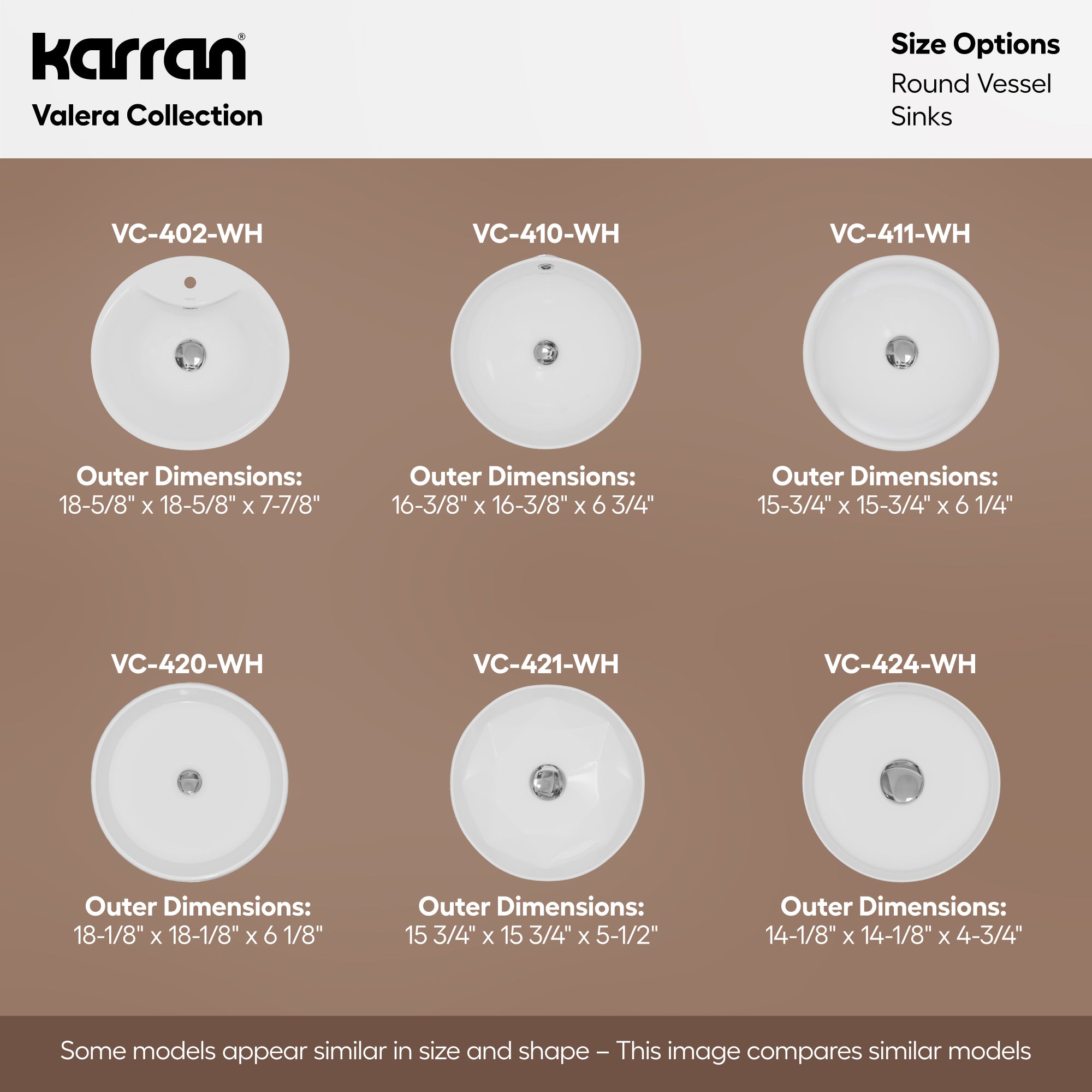 Alternative View of Karran Valera 16.625" x 16.625" x 5" Round Vessel Vitreous China ADA Bathroom Sink, White, VC-410-WH