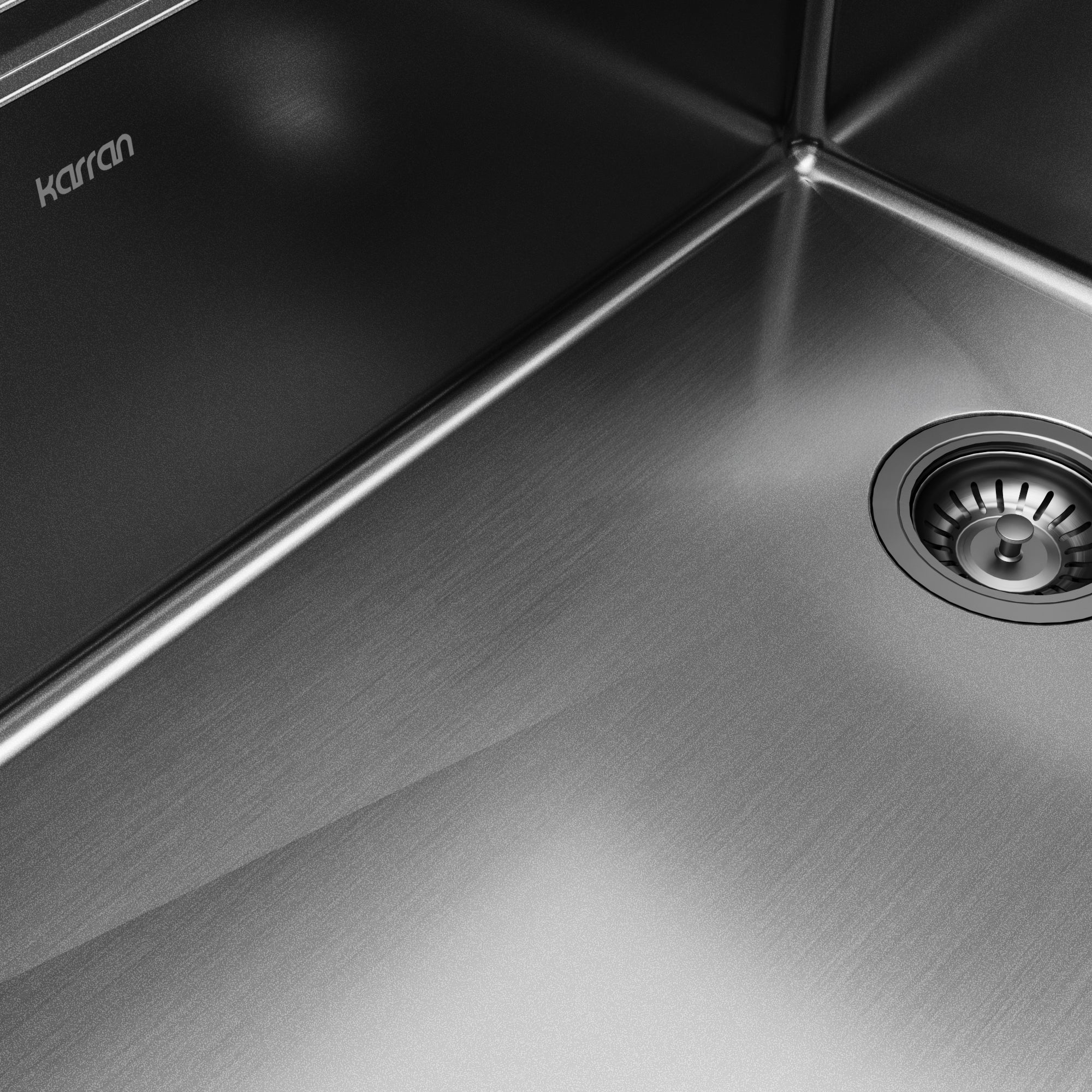 Karran elite workstation 33 stainless steel kitchen sink gunmetal black product image