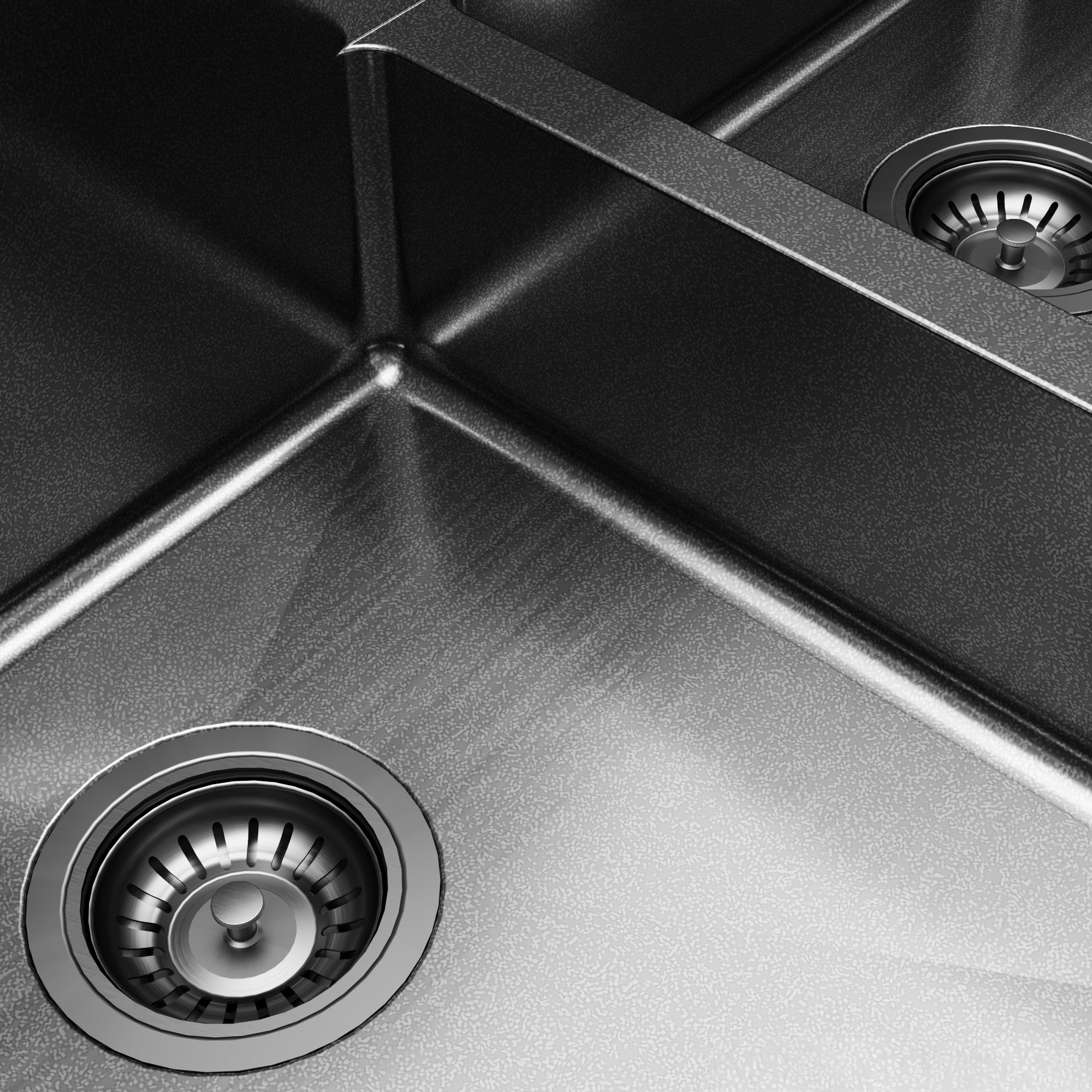 Karran elite workstation 33 stainless steel kitchen sink 50/50 double bowl gunmetal black product image