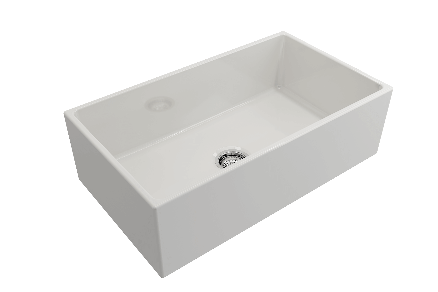 BOCCHI Contempo 33" Fireclay Farmhouse Sink Kit with Faucet and Accessories, White (sink) / Stainless Steel (faucet), 1352-001-2020SS