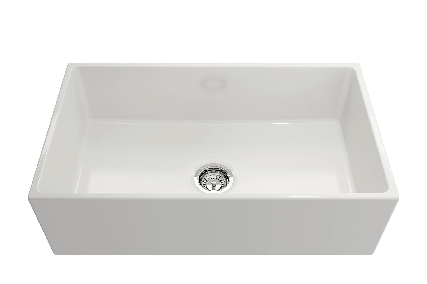 BOCCHI Contempo 33" Fireclay Farmhouse Sink Kit with Faucet and Accessories, White (sink) / Stainless Steel (faucet), 1352-001-2020SS