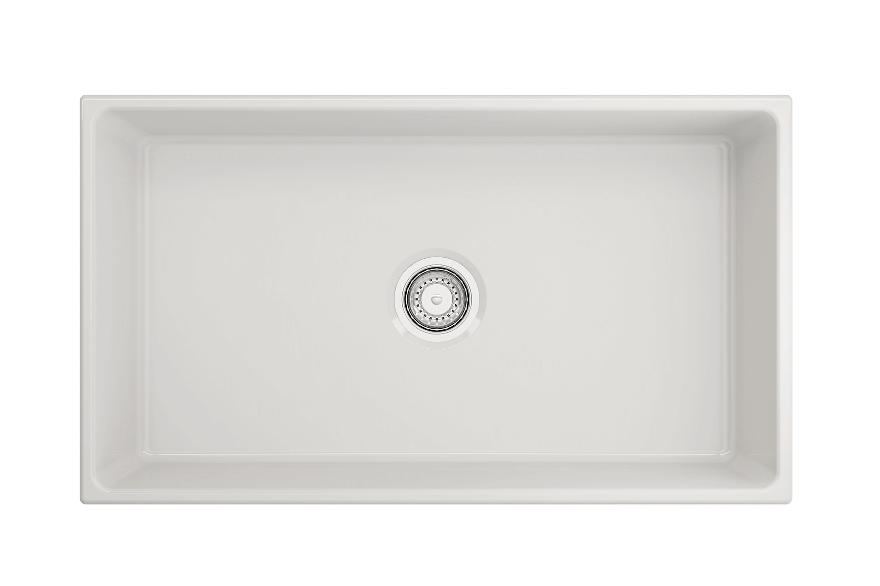 BOCCHI Contempo 33" Fireclay Farmhouse Sink Kit with Faucet and Accessories, White (sink) / Stainless Steel (faucet), 1352-001-2020SS