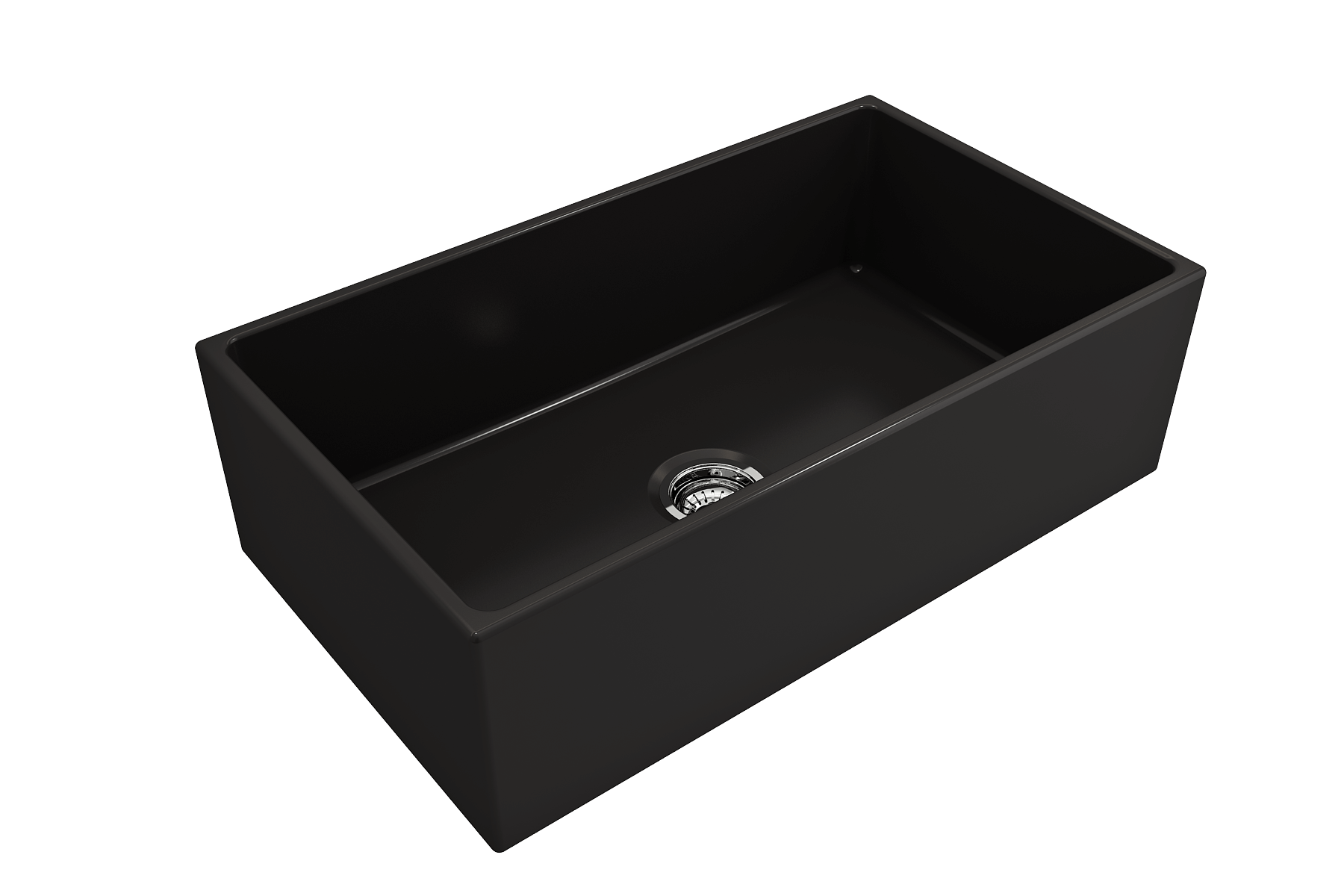 BOCCHI Contempo 33" Fireclay Farmhouse Sink Kit with Faucet and Accessories, Matte Black (sink) / Matte Black (faucet), 1352-004-2020MB
