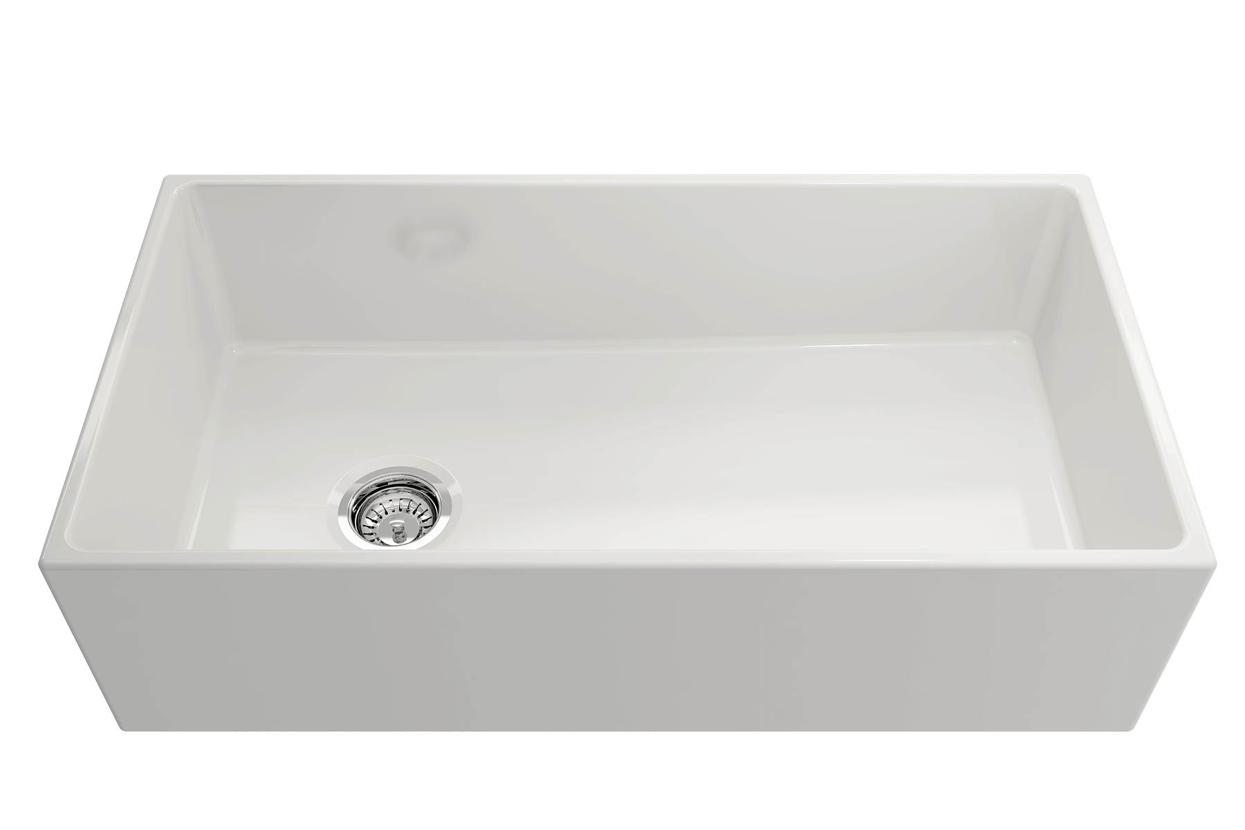 BOCCHI Contempo 36" Fireclay Farmhouse Sink Kit with Faucet and Accessories, White (sink) / Chrome (faucet), 1354-001-2020CH