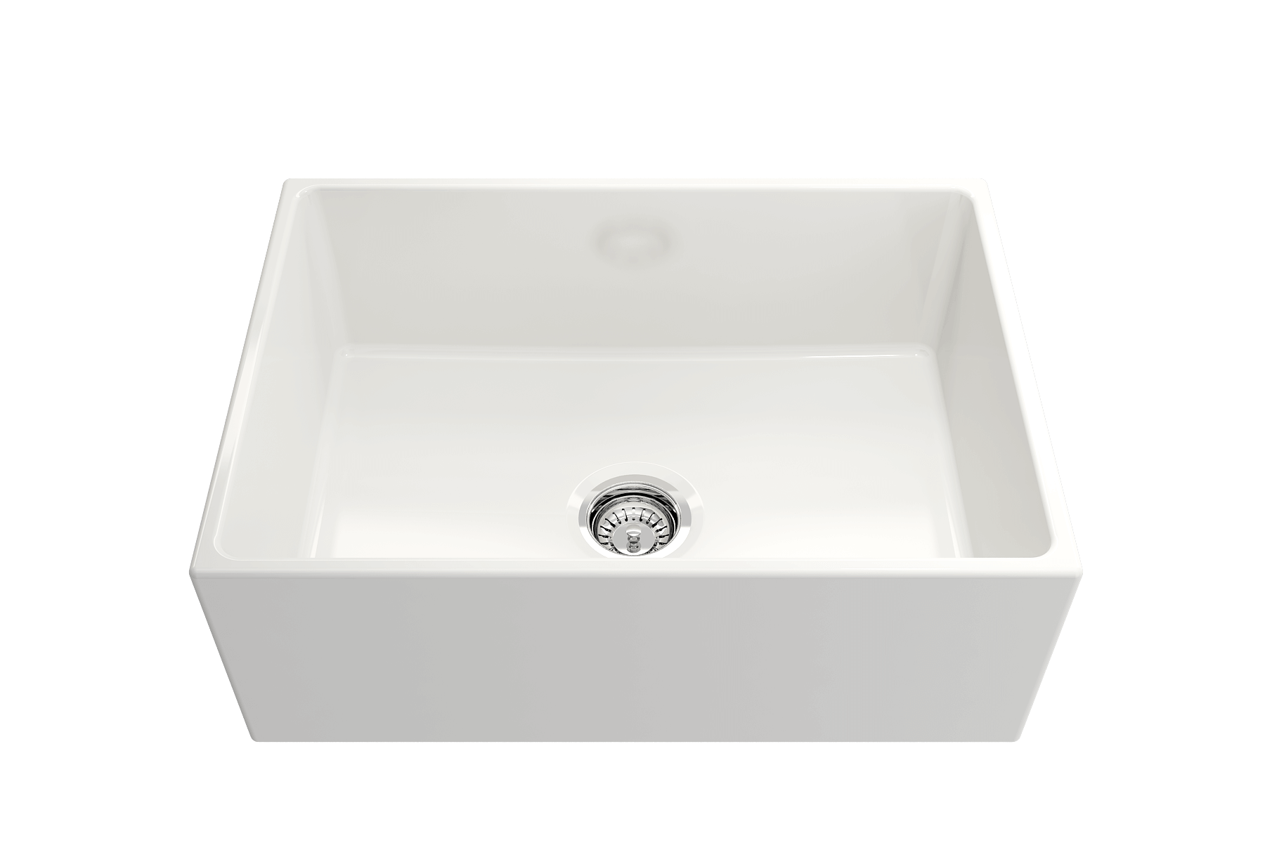 BOCCHI Contempo 27" Fireclay Farmhouse Sink Kit with Faucet and Accessories, White (sink) / Chrome (faucet), 1356-001-2020CH
