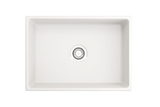 BOCCHI Contempo 27" Fireclay Farmhouse Sink Kit with Faucet and Accessories, White (sink) / Chrome (faucet), 1356-001-2020CH