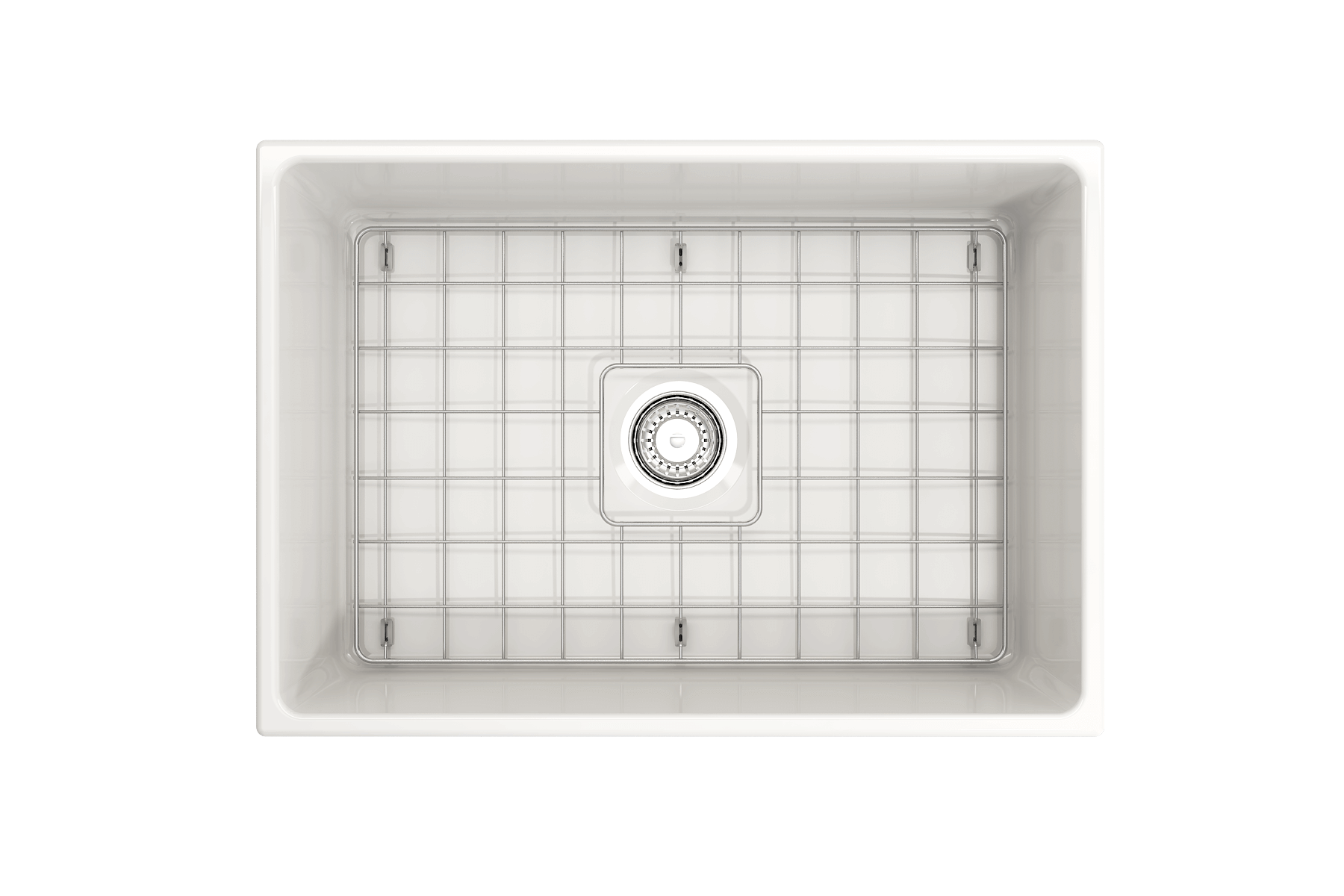 BOCCHI Contempo 27" Fireclay Farmhouse Sink Kit with Faucet and Accessories, White (sink) / Chrome (faucet), 1356-001-2020CH